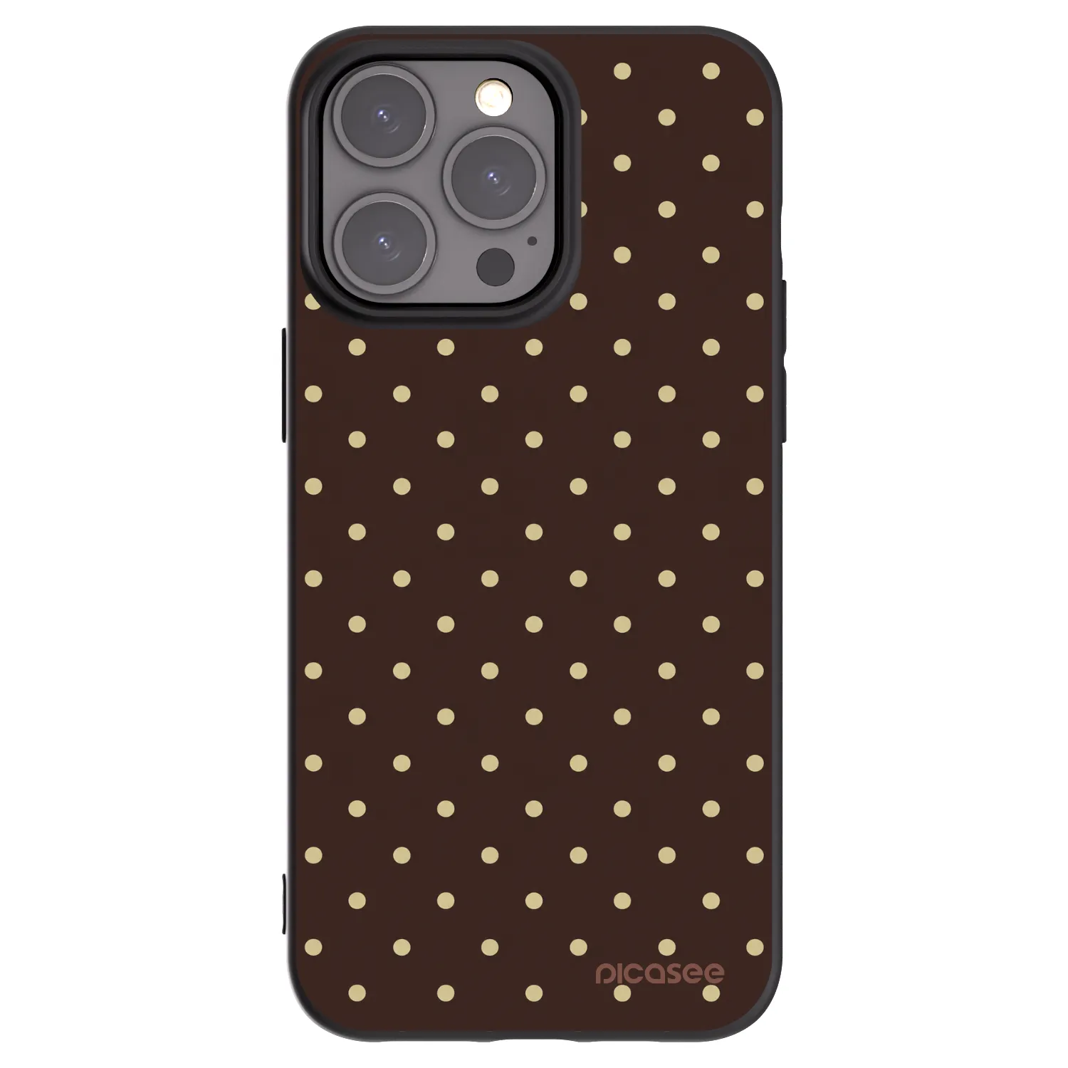 Picasee husă neagră din silicon pentru Apple iPhone 15 Pro Max - Vanilla Dots & Chocolate