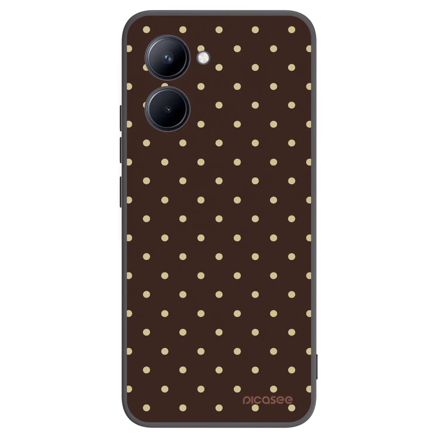 Picasee husă neagră din silicon pentru Realme C33 (2023) - Vanilla Dots & Chocolate