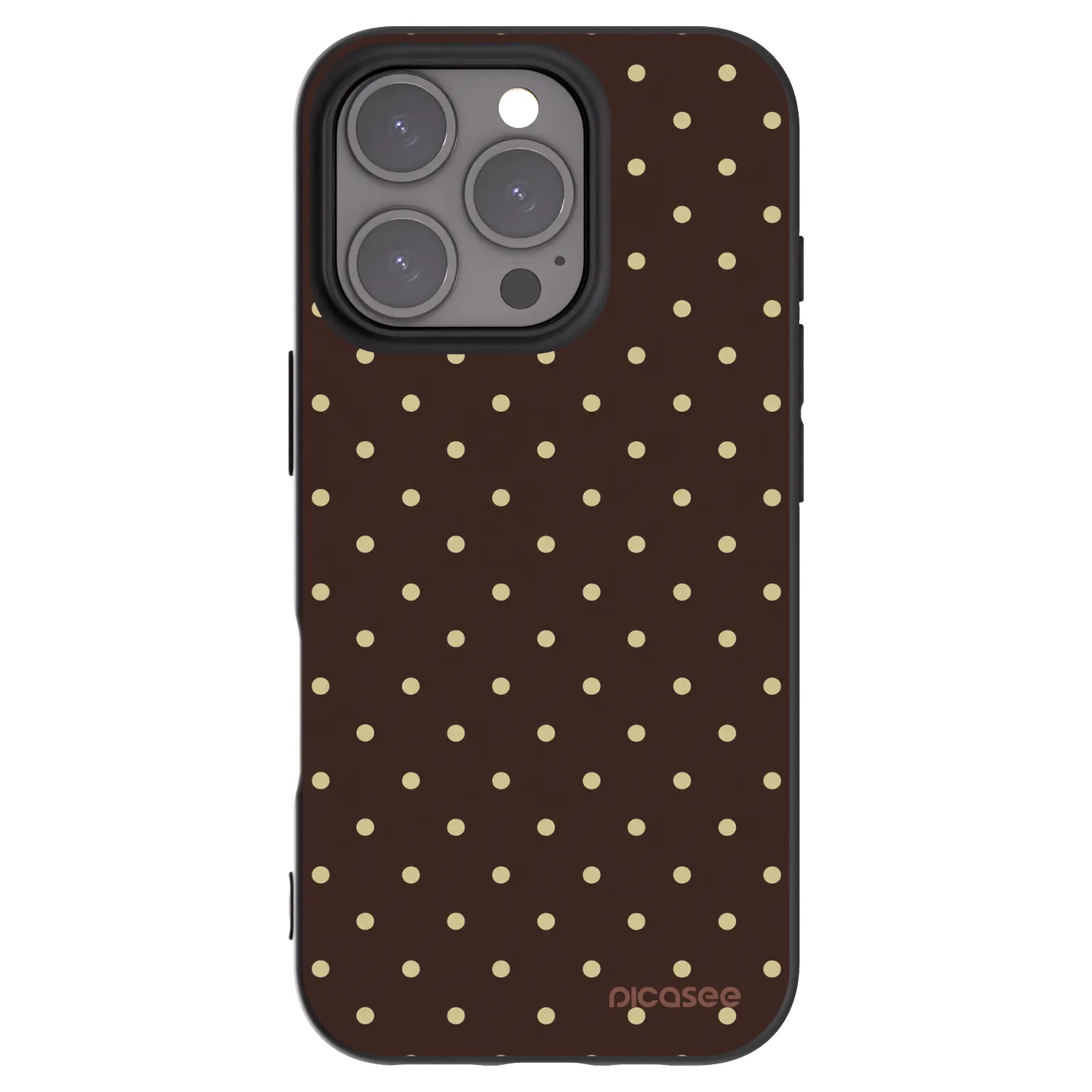 Picasee husă neagră din silicon pentru Apple iPhone 16 Pro - Vanilla Dots & Chocolate