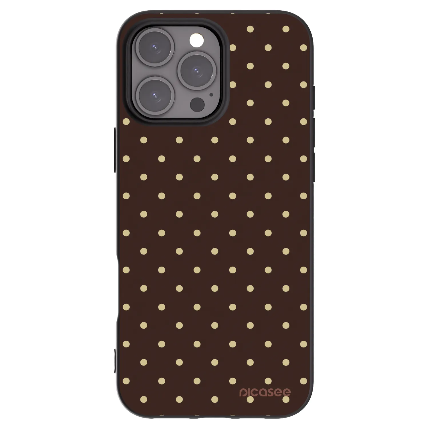 Picasee husă neagră din silicon pentru Apple iPhone 16 Pro Max - Vanilla Dots & Chocolate