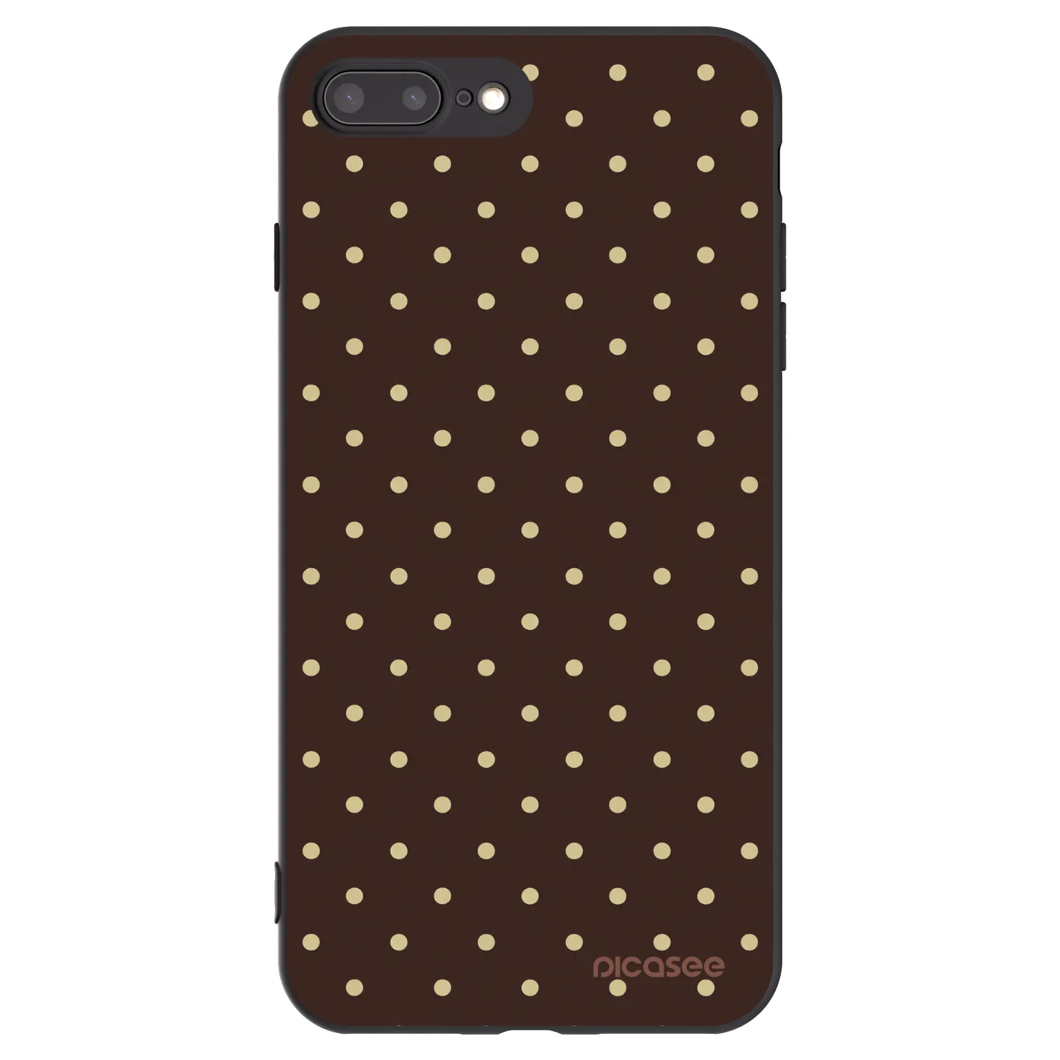 Picasee husă neagră din silicon pentru Apple iPhone 8 Plus - Vanilla Dots & Chocolate