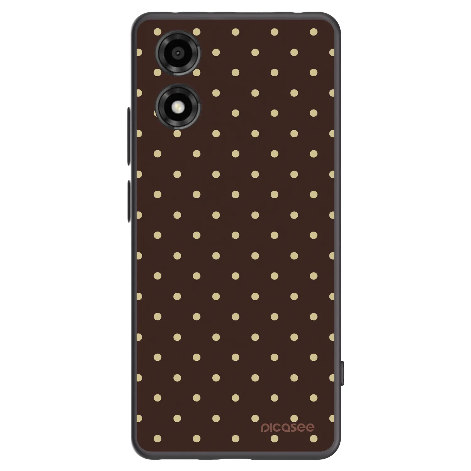 Picasee husă neagră din silicon pentru Motorola Moto E14 - Vanilla Dots & Chocolate