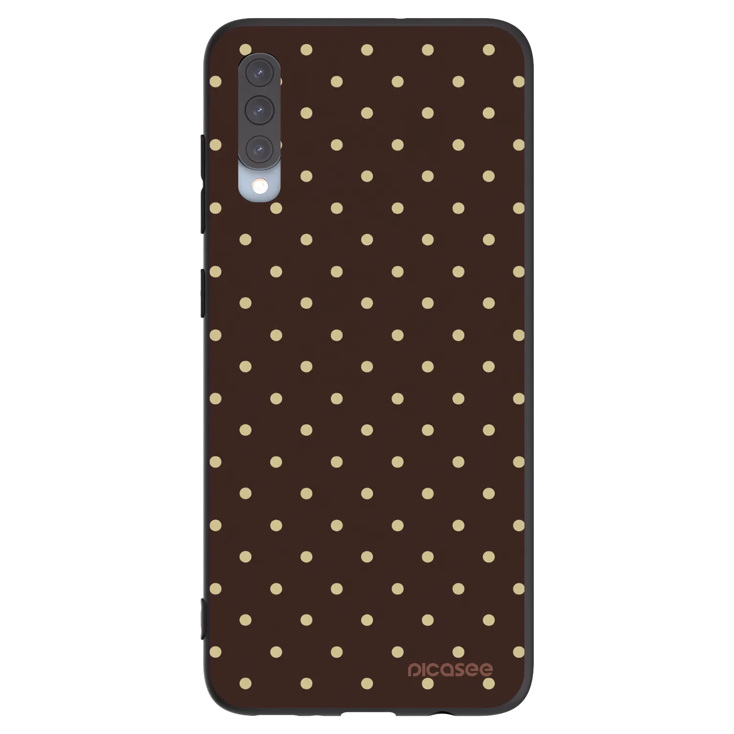 Picasee husă neagră din silicon pentru Samsung Galaxy A70 A705F - Vanilla Dots & Chocolate