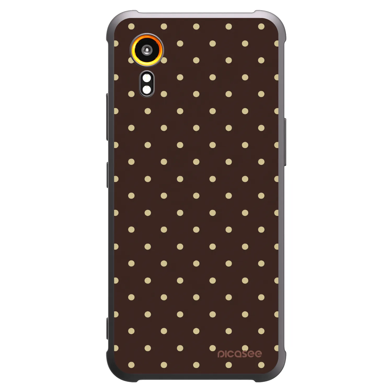 Picasee husă neagră din silicon pentru Samsung Galaxy XCover 7 - Vanilla Dots & Chocolate