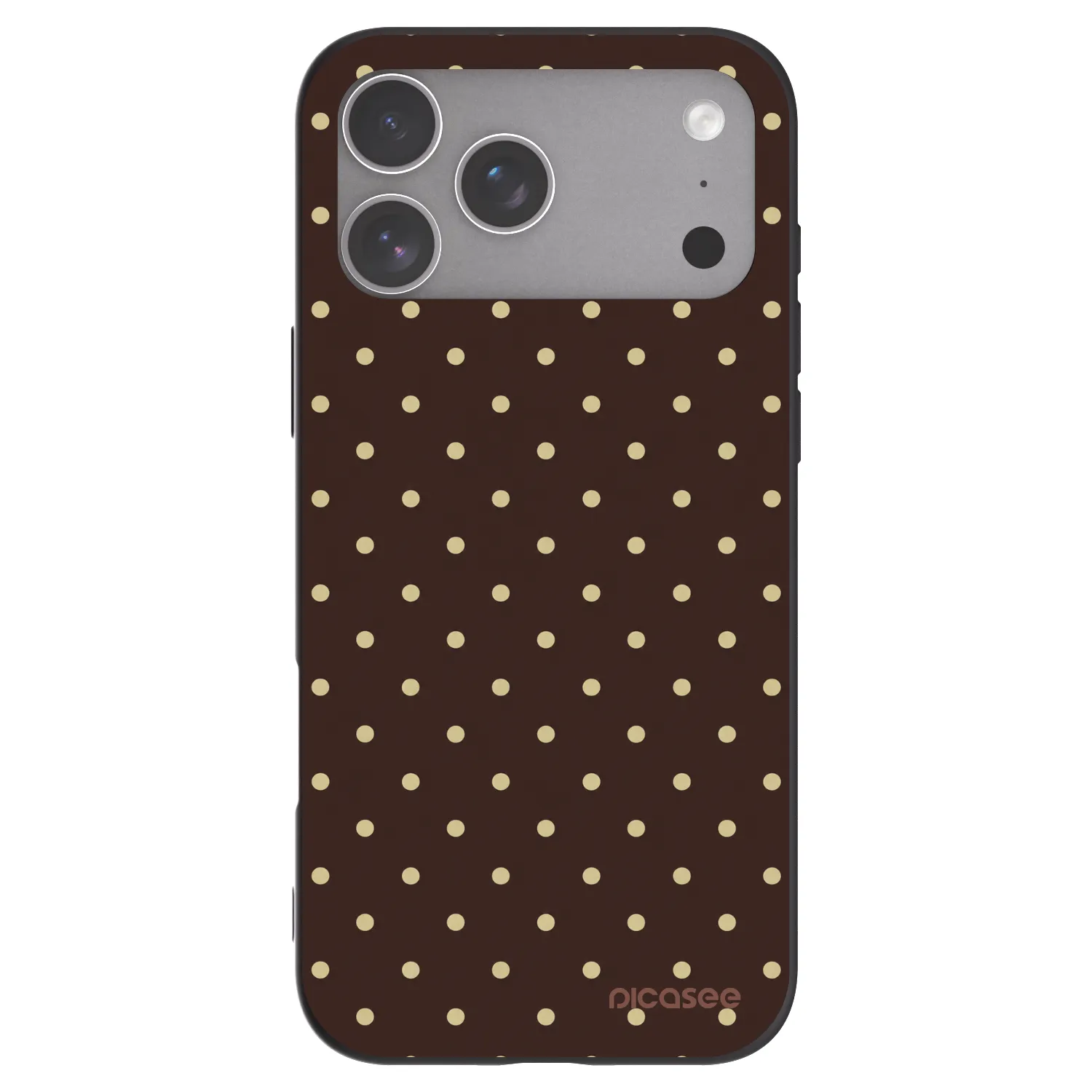 Picasee husă neagră din silicon pentru Apple iPhone 18 Pro Max - Vanilla Dots & Chocolate