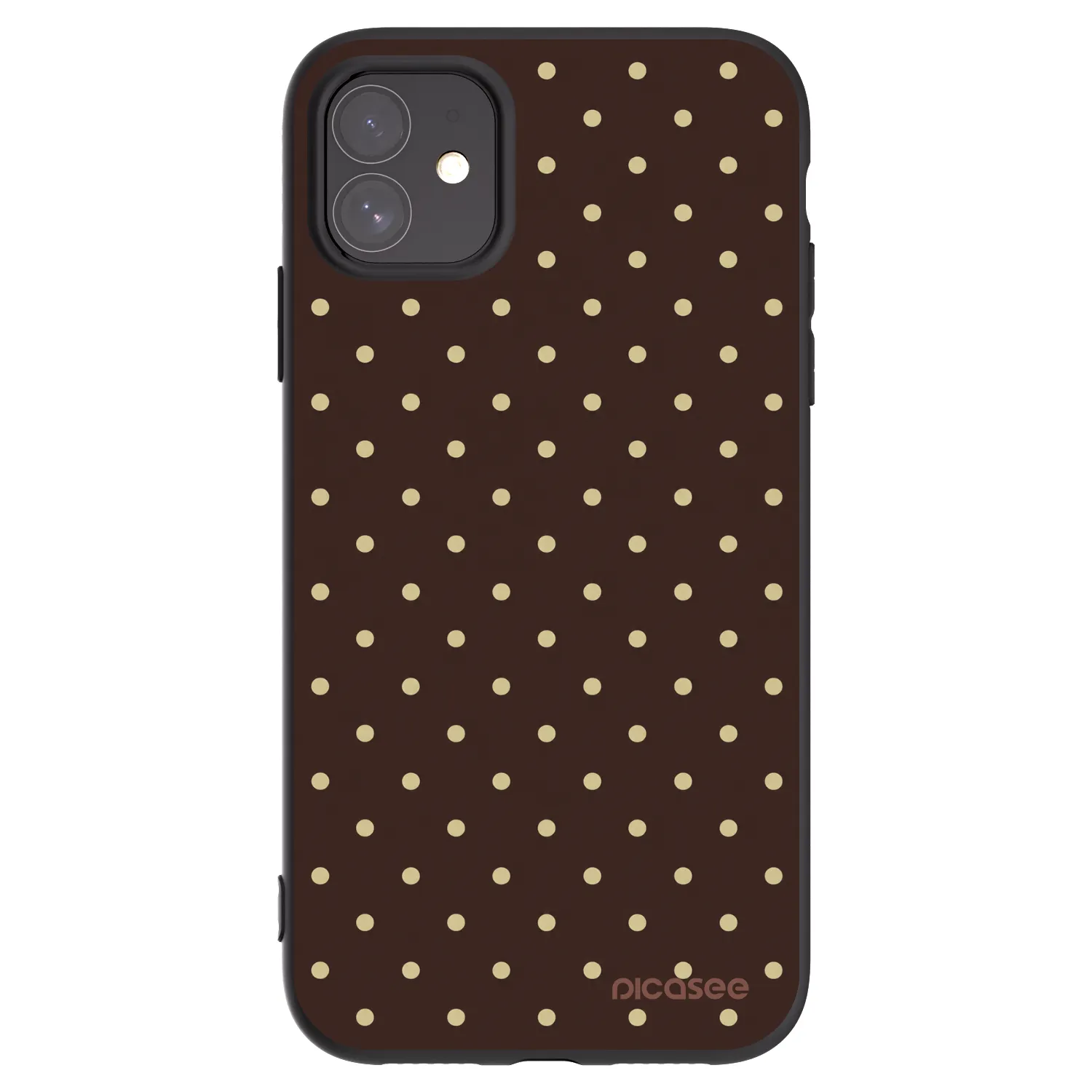 Picasee husă neagră din silicon pentru Apple iPhone 11 - Vanilla Dots & Chocolate