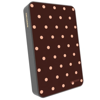 Picasee Powerbank cu MagSafe 10 000 mAh Gri - Peach Dots & Chocolate