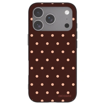 Picasee husă neagră din silicon pentru Apple iPhone 18 Pro - Peach Dots & Chocolate