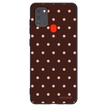 Picasee husă neagră din silicon pentru Samsung Galaxy A21s - Peach Dots & Chocolate