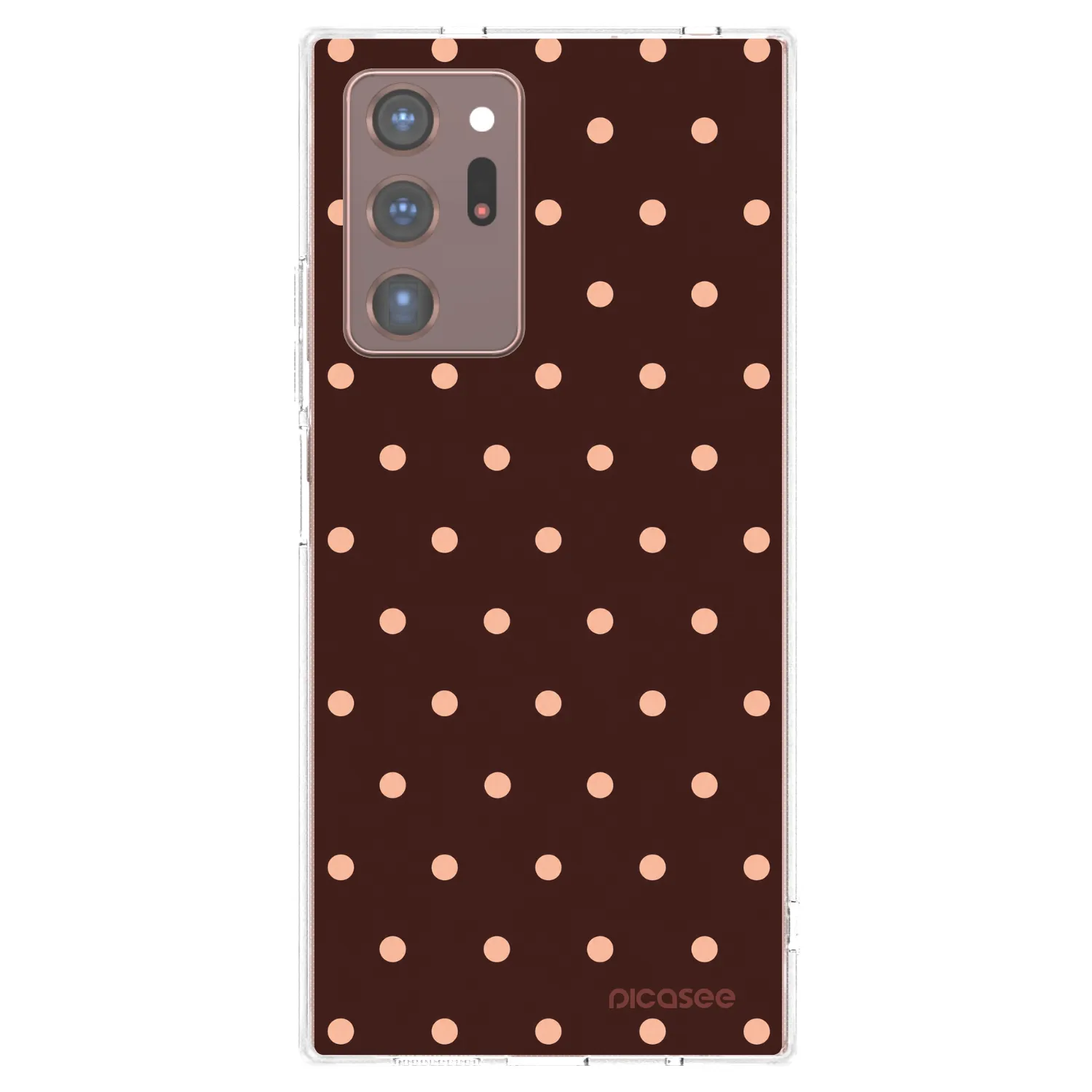 Picasee husă transparentă din silicon pentru Samsung Galaxy Note 20 Ultra - Peach Dots & Chocolate