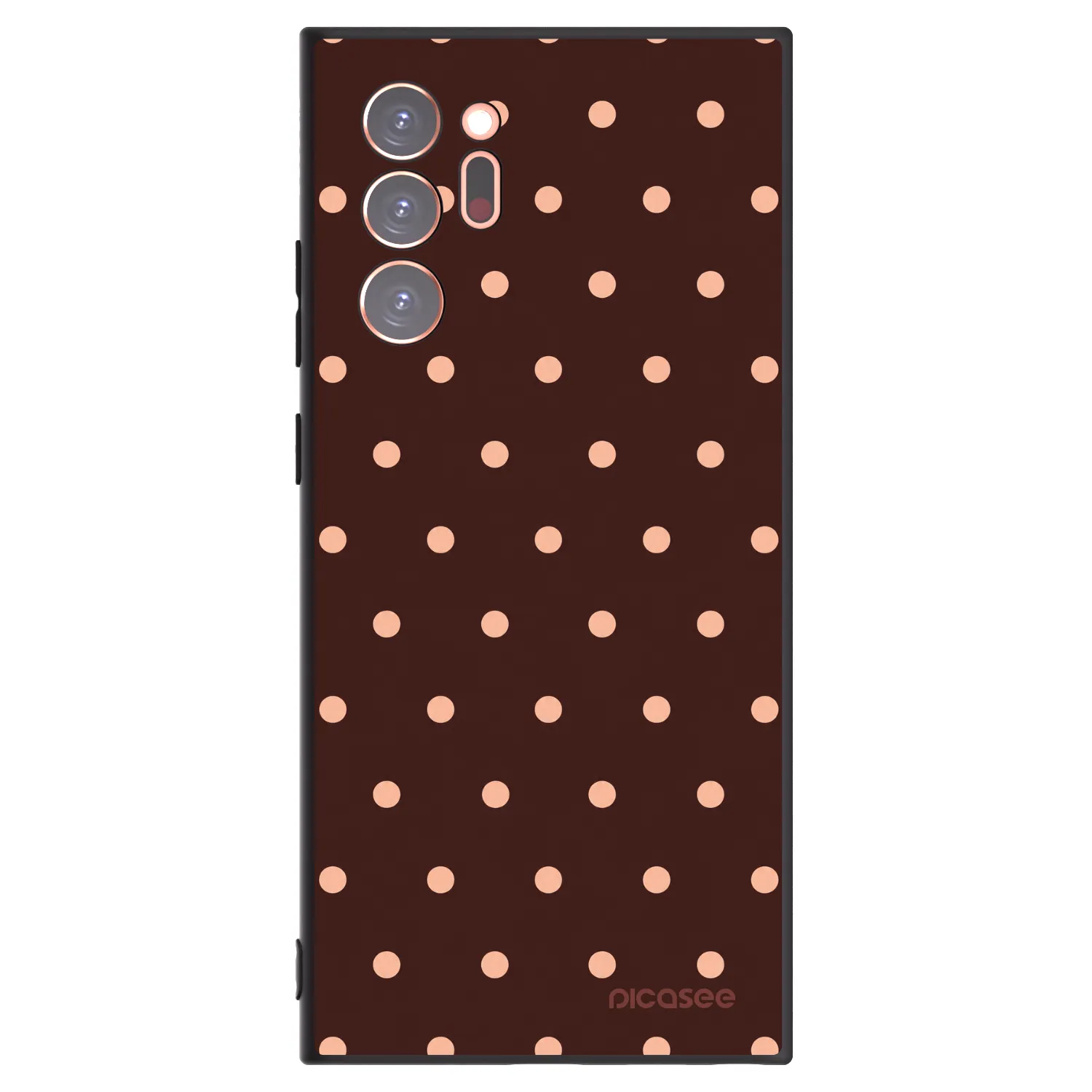 Picasee husă neagră din silicon pentru Samsung Galaxy Note 20 Ultra - Peach Dots & Chocolate