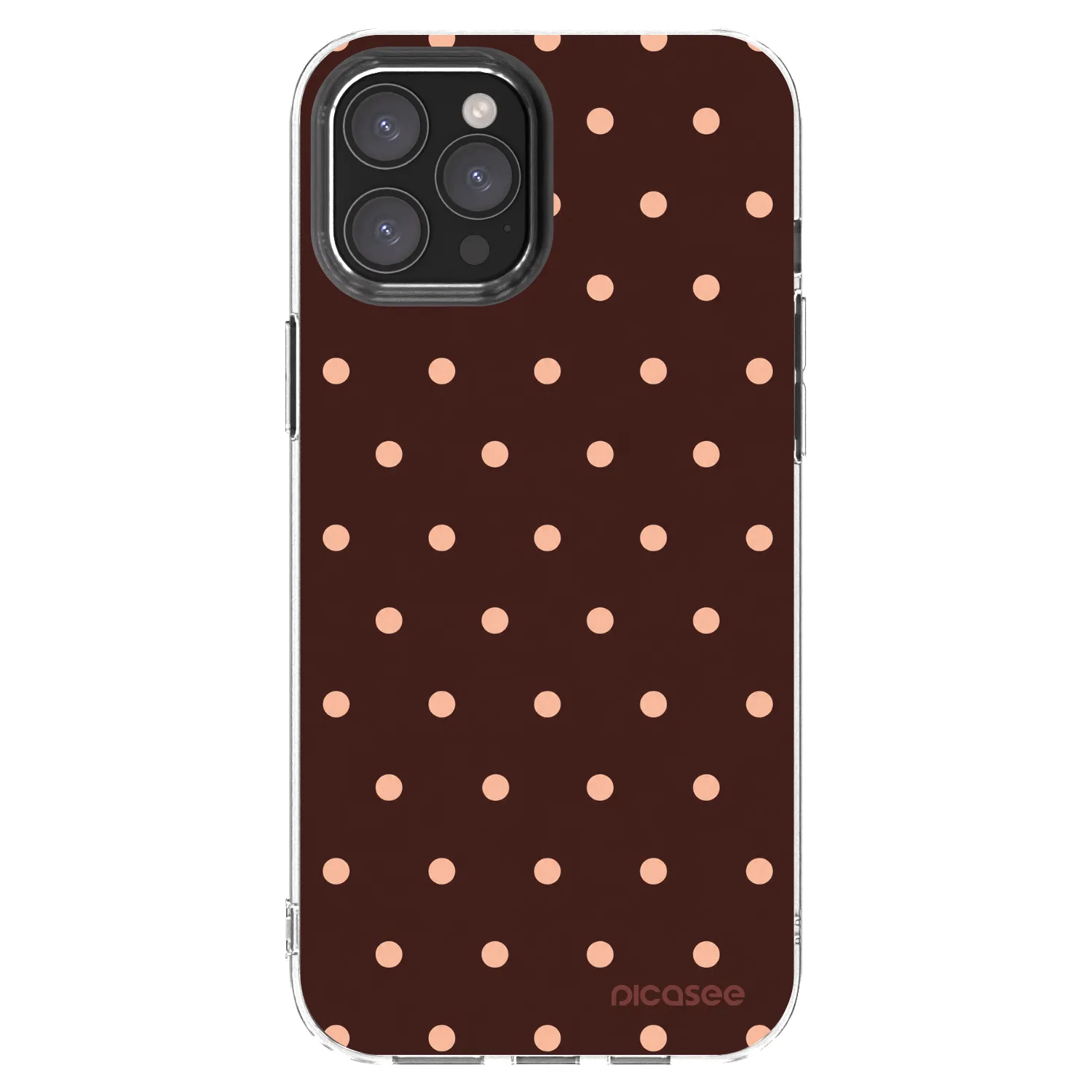 Picasee husă transparentă din silicon pentru Apple iPhone 12 Pro Max - Peach Dots & Chocolate