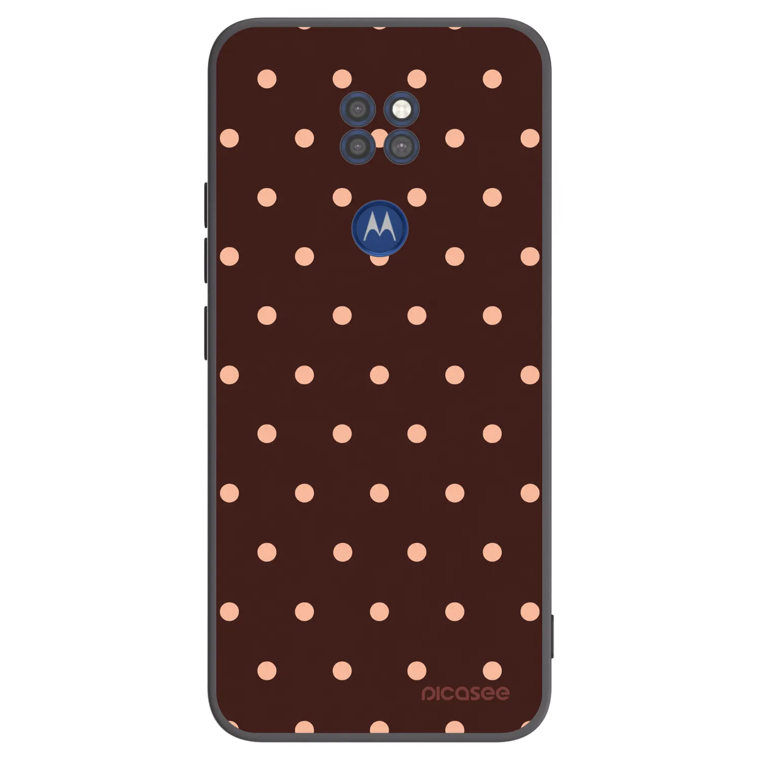 Picasee husă neagră din silicon pentru Motorola Moto G9 Play - Peach Dots & Chocolate