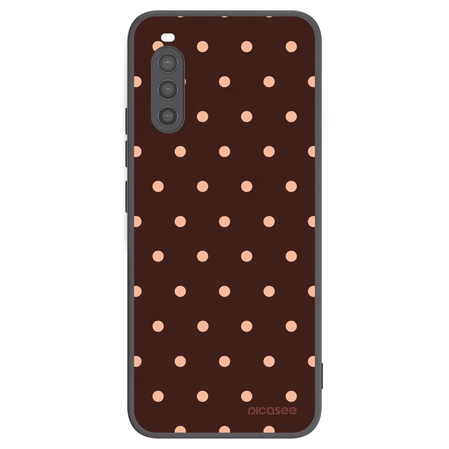 Picasee husă neagră din silicon pentru Sony Xperia 10 II - Peach Dots & Chocolate