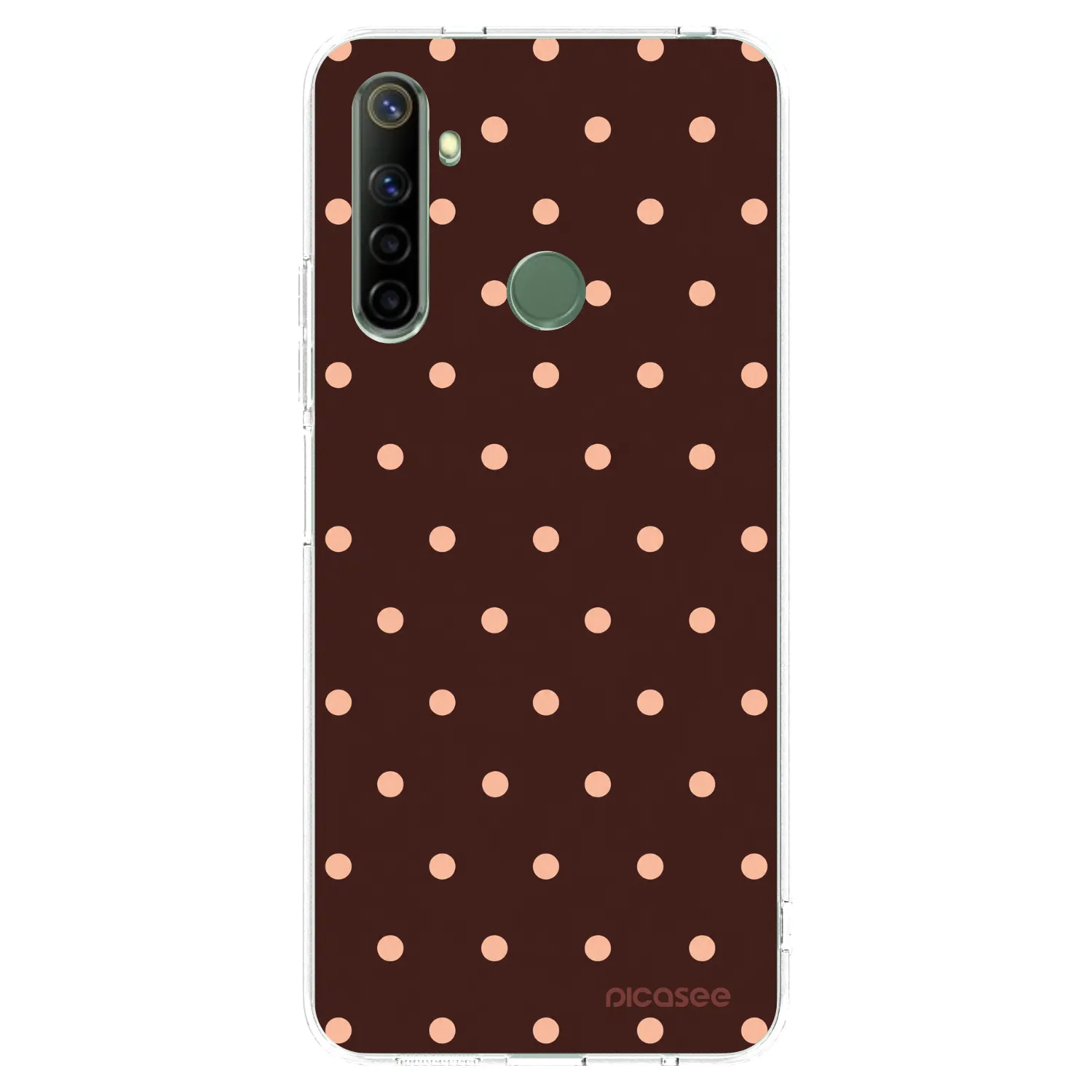 Picasee husă transparentă din silicon pentru Realme 6i - Peach Dots & Chocolate