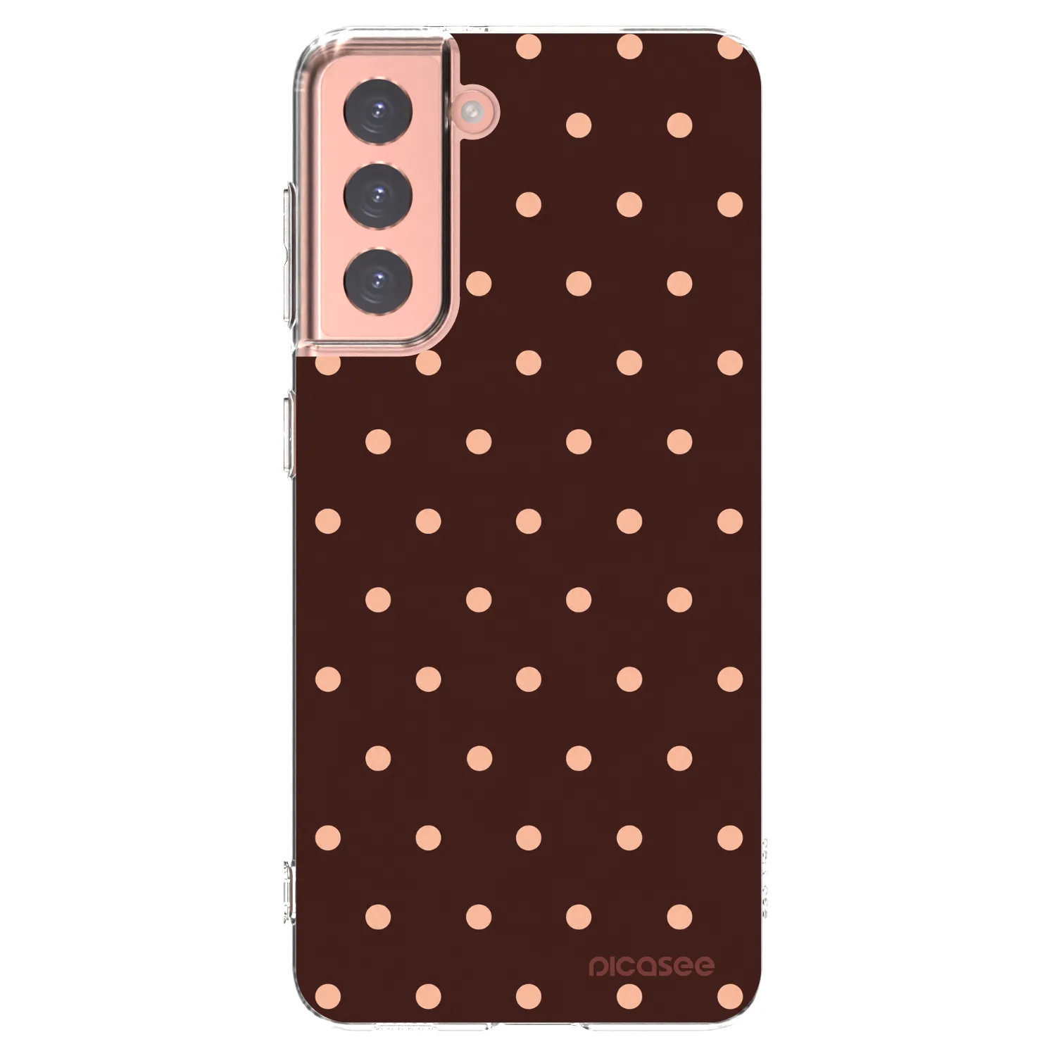 Picasee husă transparentă din silicon pentru Samsung Galaxy S21 5G G991B - Peach Dots & Chocolate