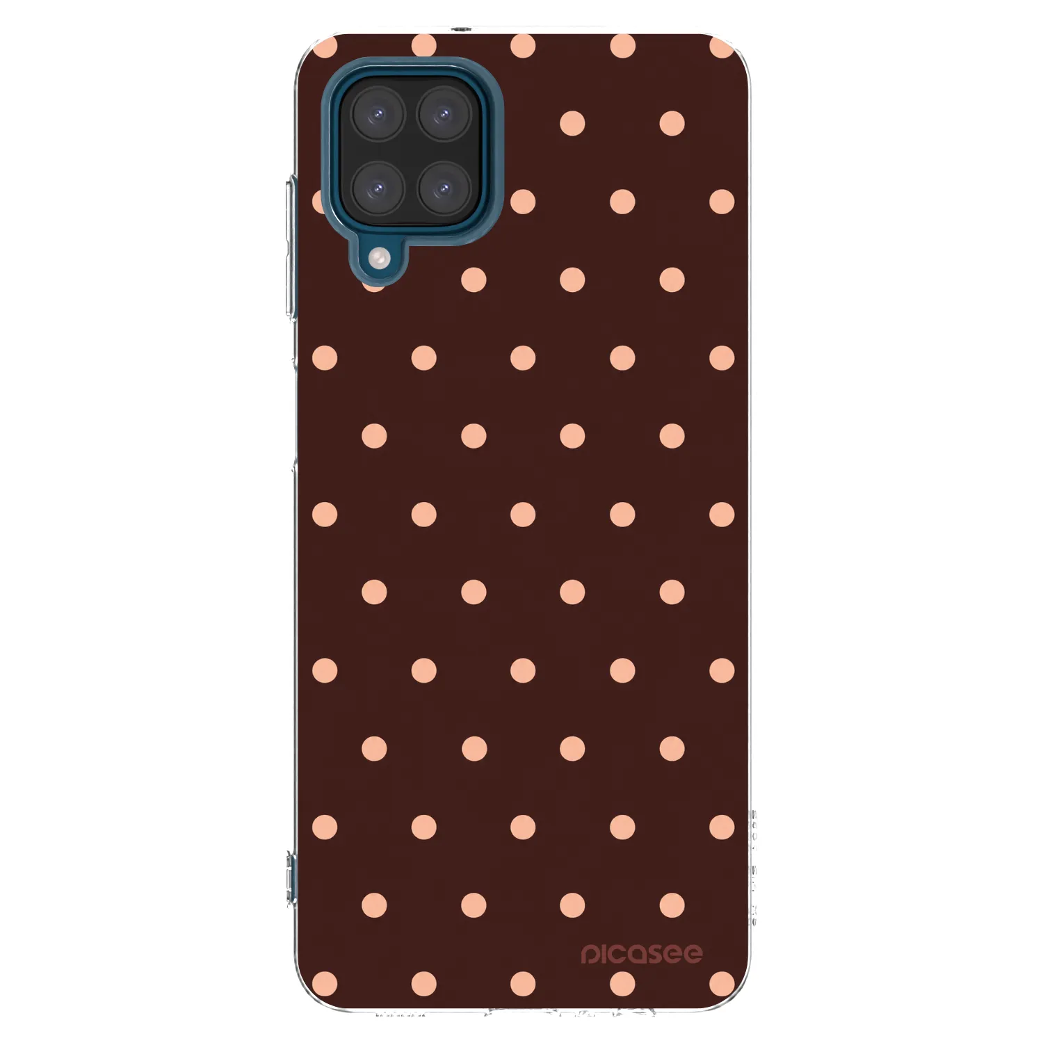 Picasee husă transparentă din silicon pentru Samsung Galaxy A12 A125F - Peach Dots & Chocolate