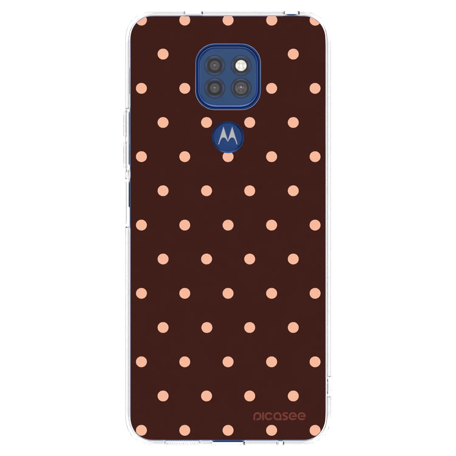 Picasee husă transparentă din silicon pentru Motorola Moto G9 Play - Peach Dots & Chocolate