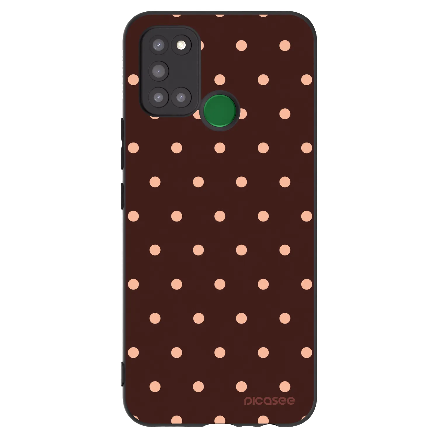 Picasee husă neagră din silicon pentru Realme 7i - Peach Dots & Chocolate