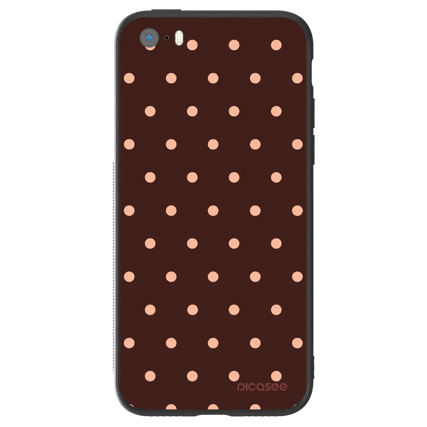 Picasee ULTIMATE CASE pentru Apple iPhone 5/5S/SE - Peach Dots & Chocolate