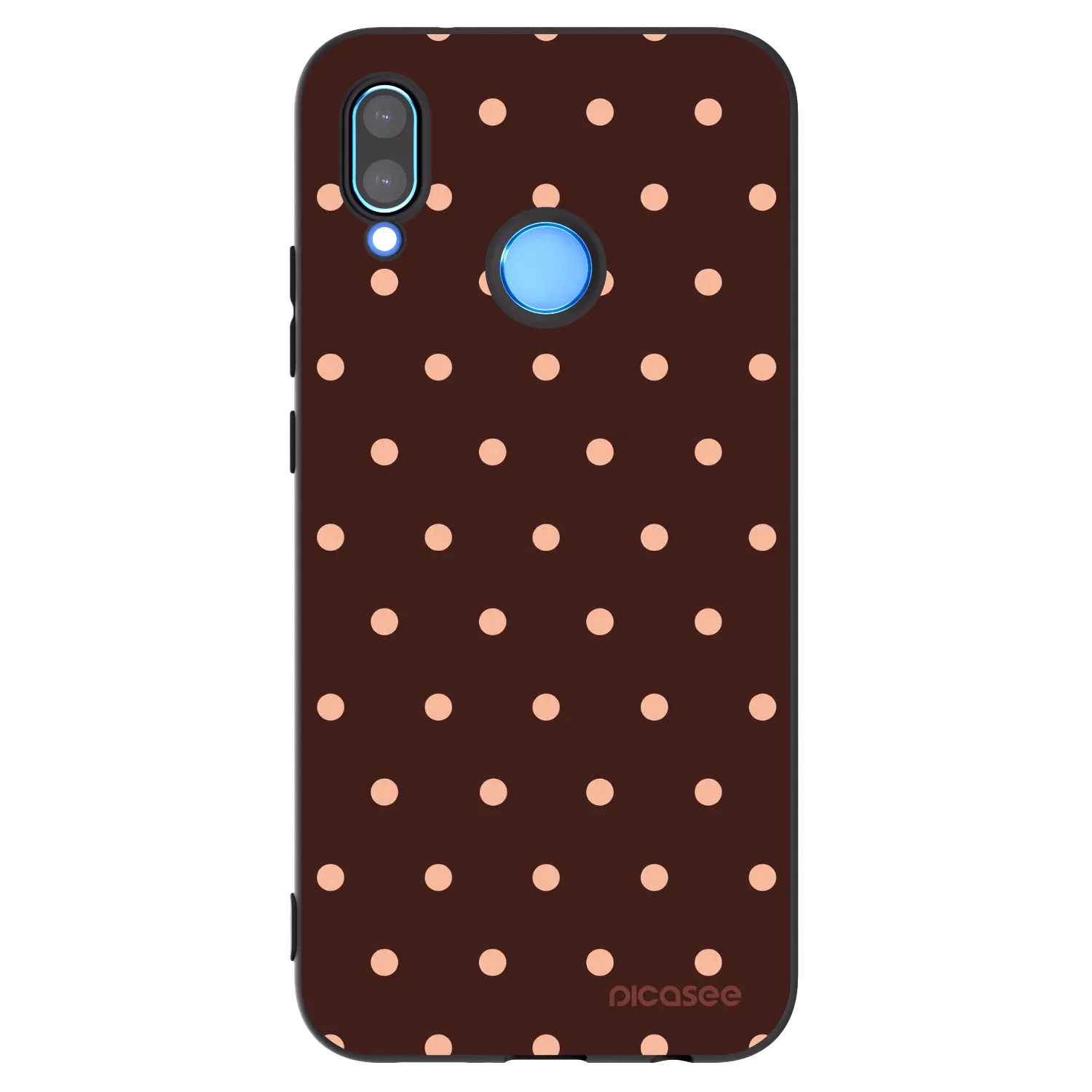 Picasee husă neagră din silicon pentru Huawei P20 Lite - Peach Dots & Chocolate