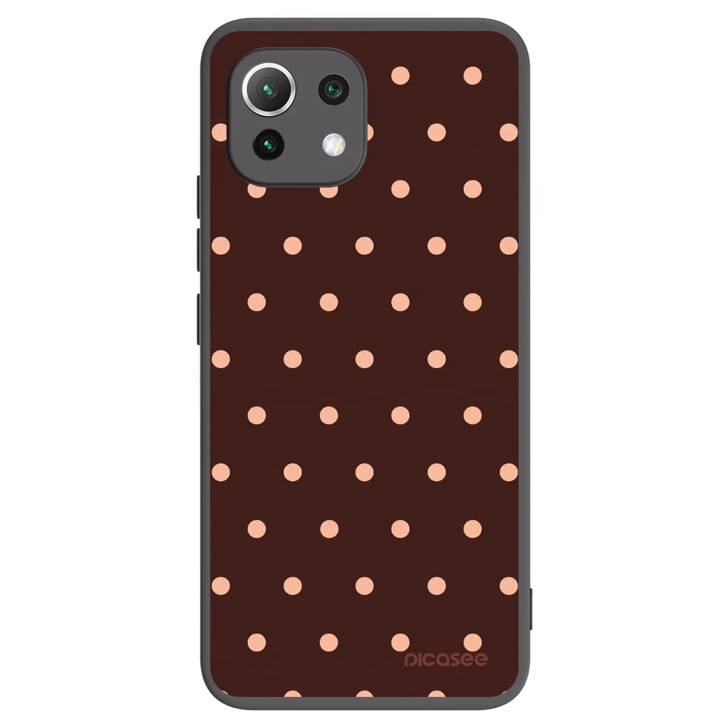 Picasee husă neagră din silicon pentru Xiaomi Mi 11 Lite - Peach Dots & Chocolate