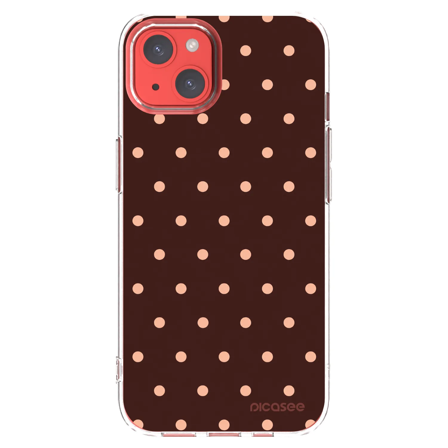 Picasee husă transparentă din silicon pentru Apple iPhone 13 - Peach Dots & Chocolate