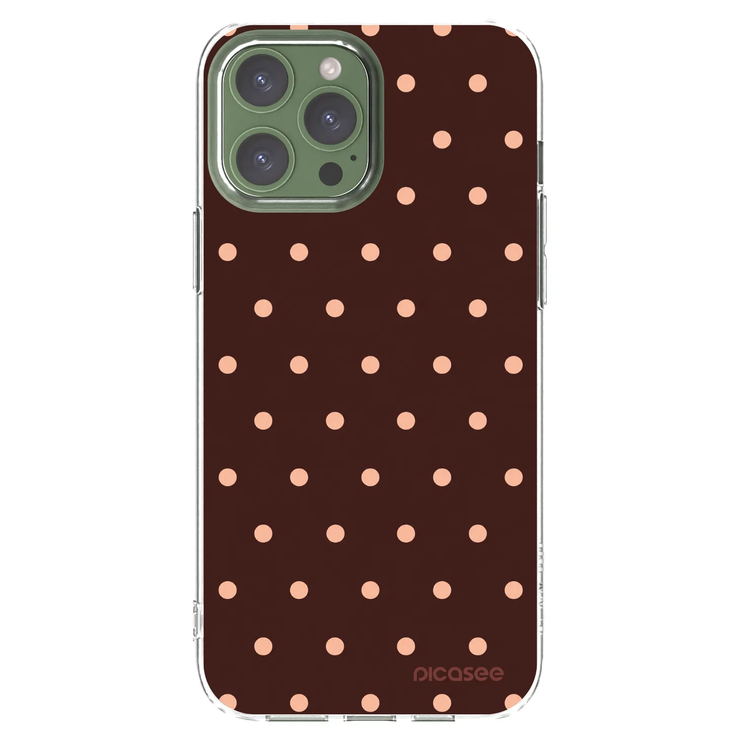 Picasee husă transparentă din silicon pentru Apple iPhone 13 Pro Max - Peach Dots & Chocolate