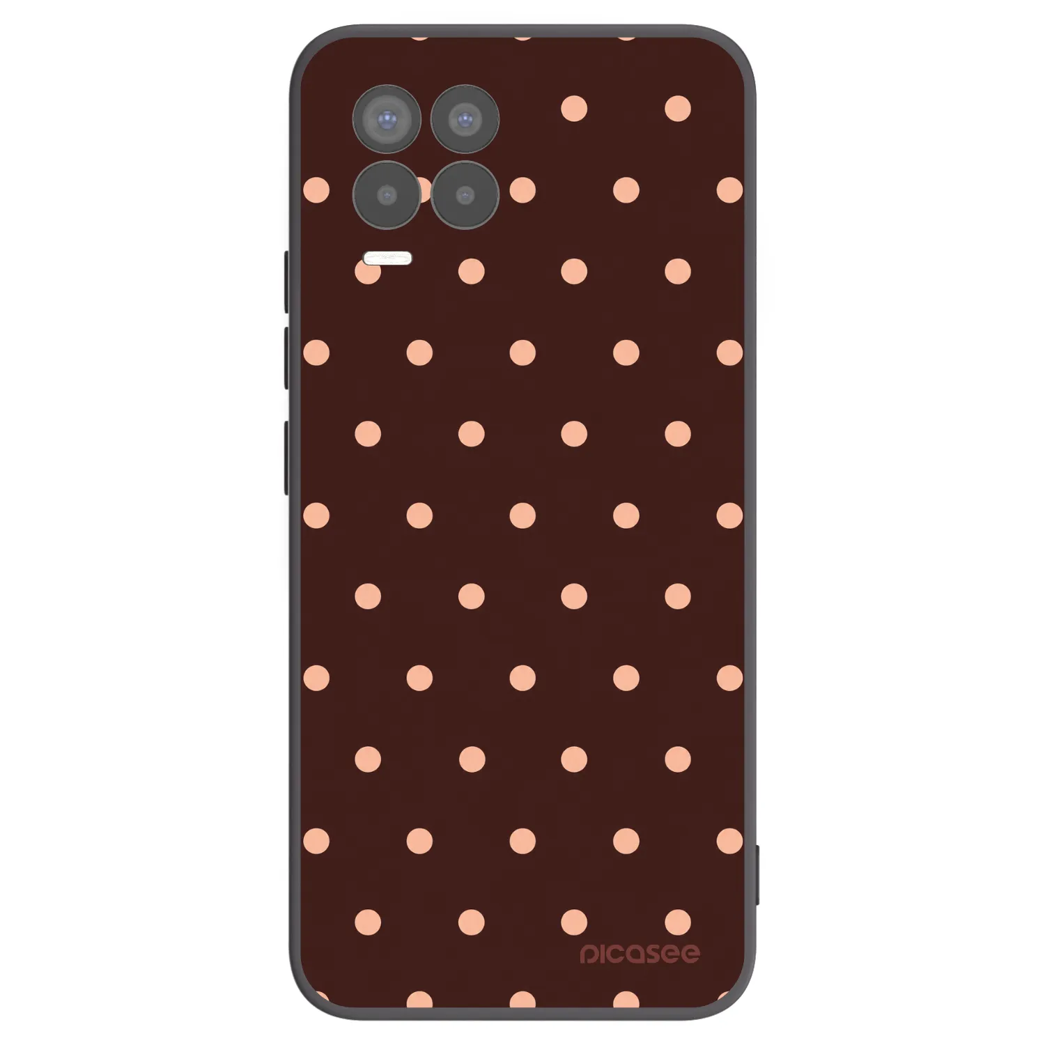 Picasee husă neagră din silicon pentru Realme 8 Pro - Peach Dots & Chocolate