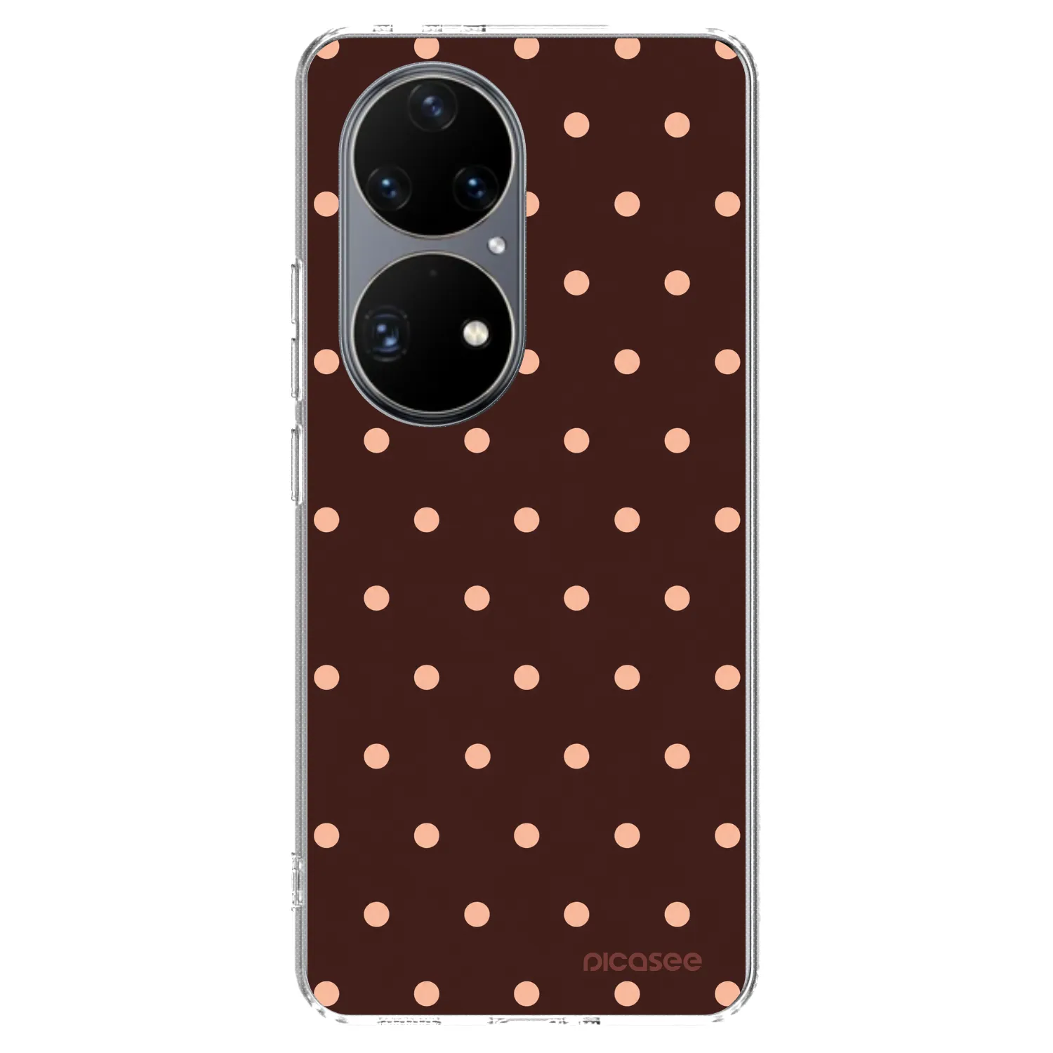 Picasee husă transparentă din silicon pentru Huawei P50 - Peach Dots & Chocolate
