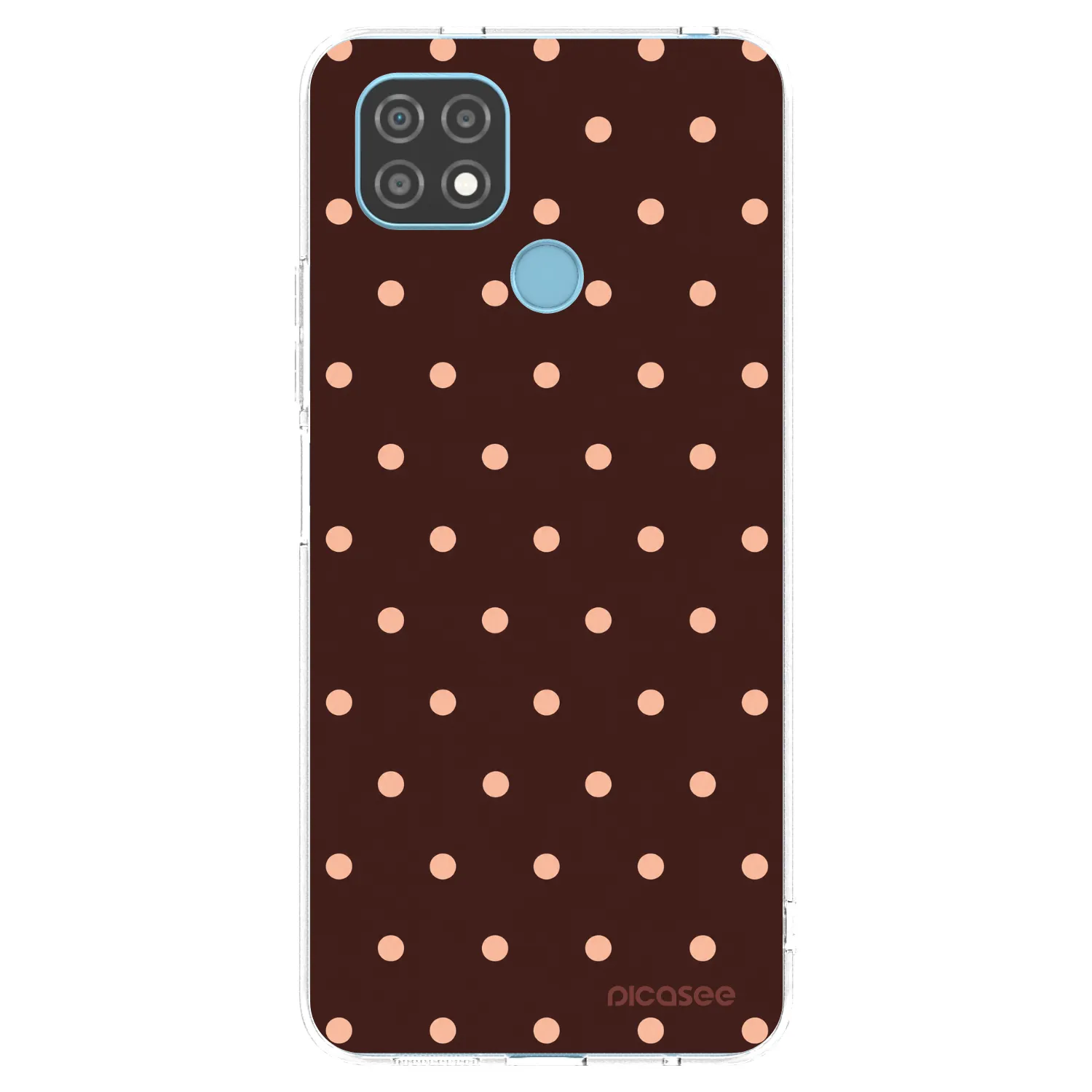 Picasee husă transparentă din silicon pentru Realme C21 - Peach Dots & Chocolate