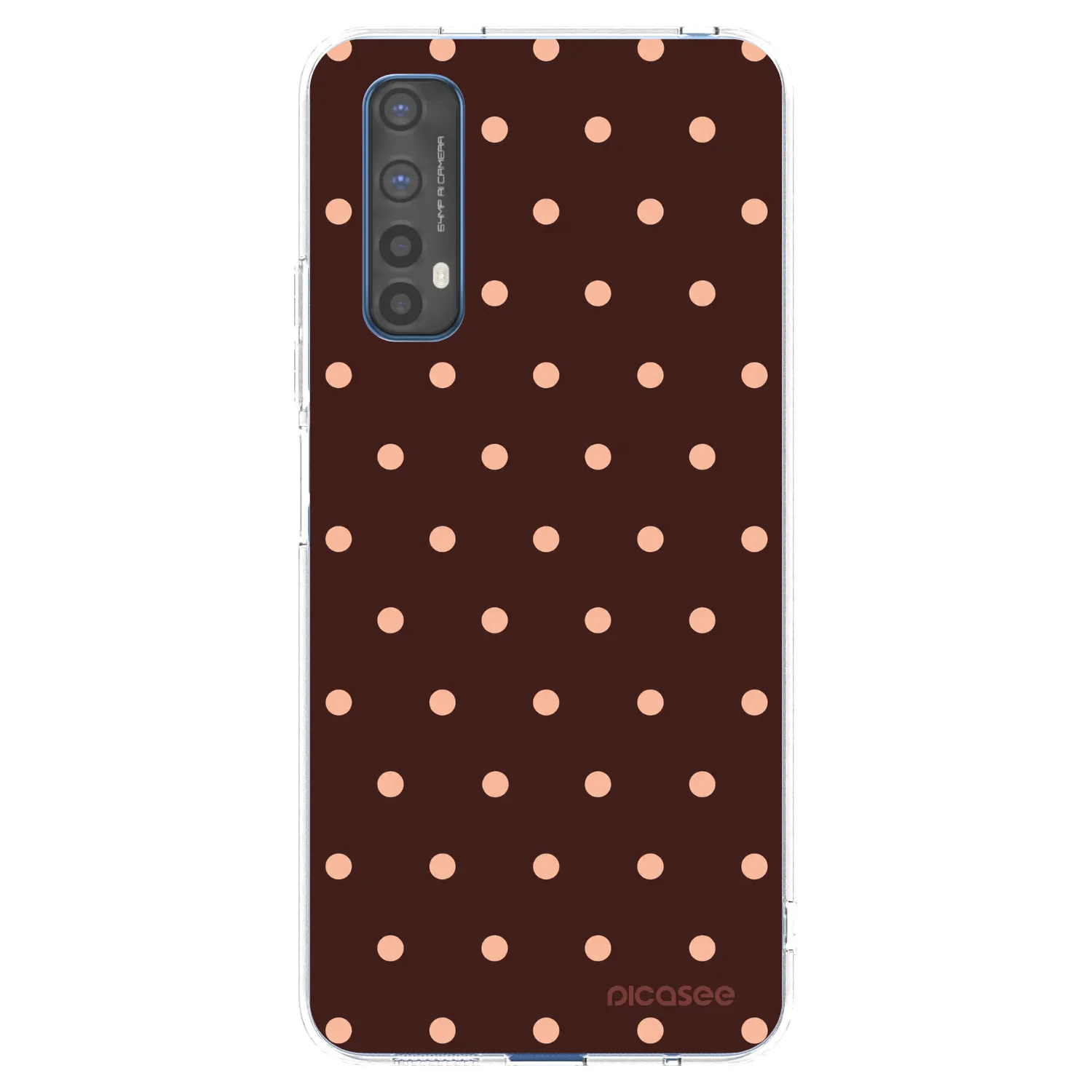 Picasee husă transparentă din silicon pentru Realme 7 - Peach Dots & Chocolate