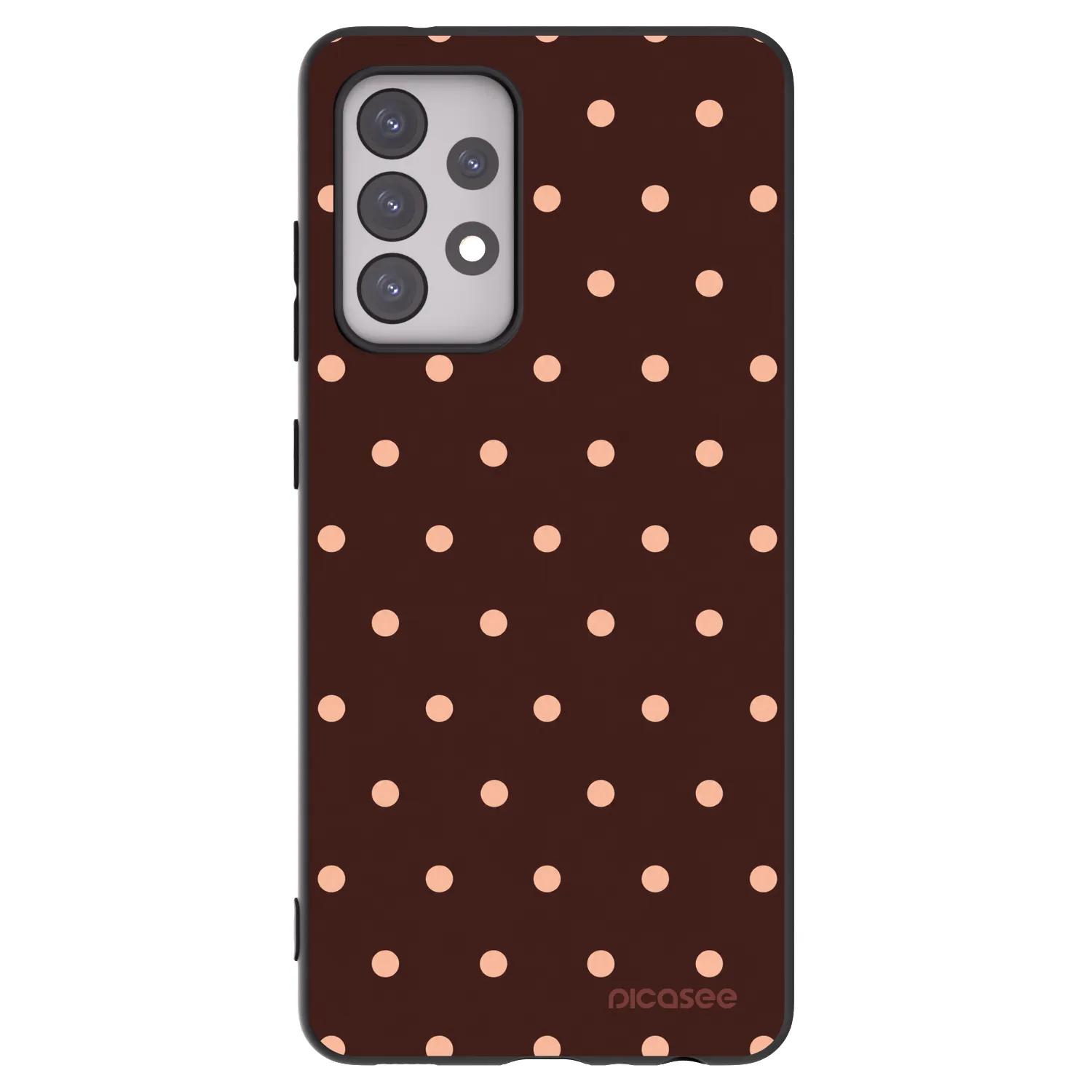 Picasee husă neagră din silicon pentru Samsung Galaxy A52s 5G A528B - Peach Dots & Chocolate