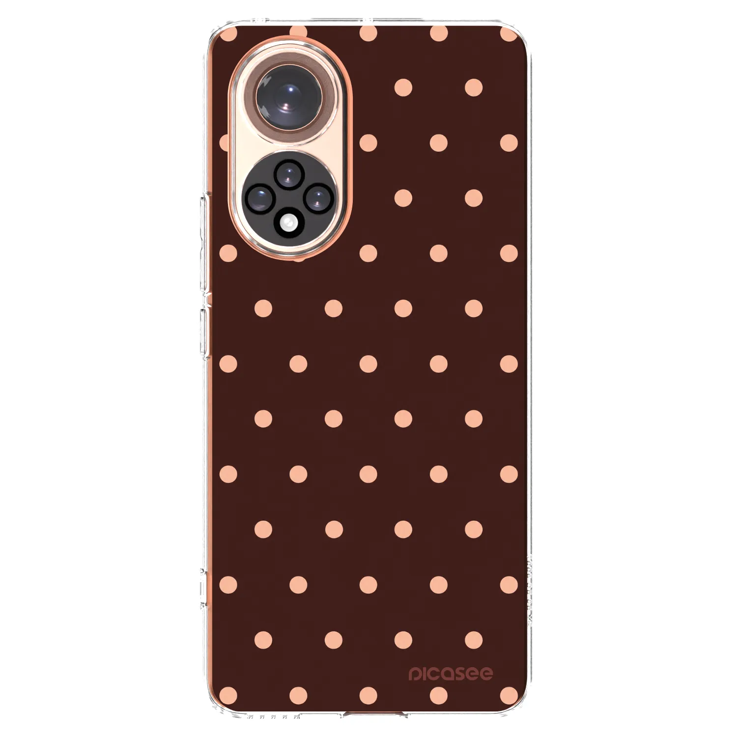 Picasee husă transparentă din silicon pentru Honor 50 5G - Peach Dots & Chocolate