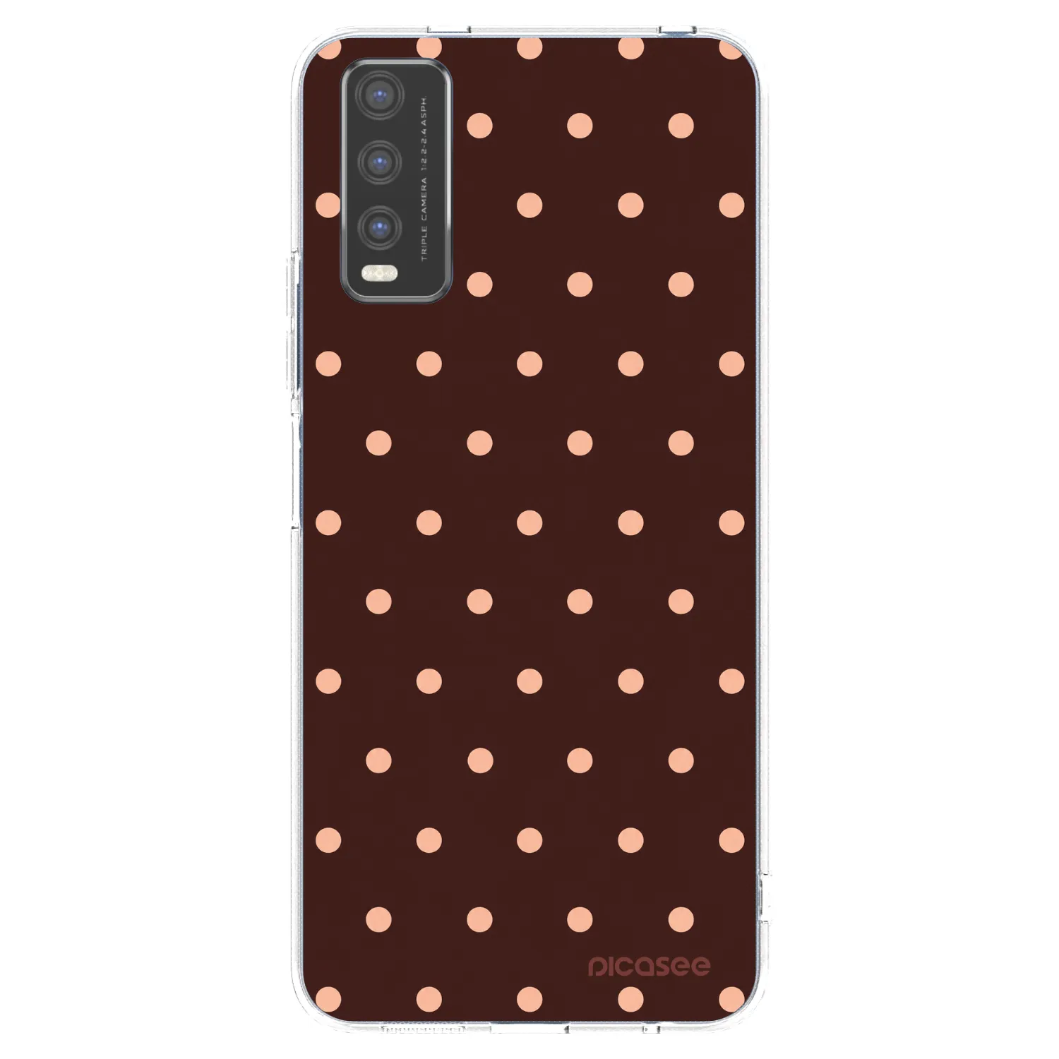 Picasee husă transparentă din silicon pentru Vivo Y20s - Peach Dots & Chocolate