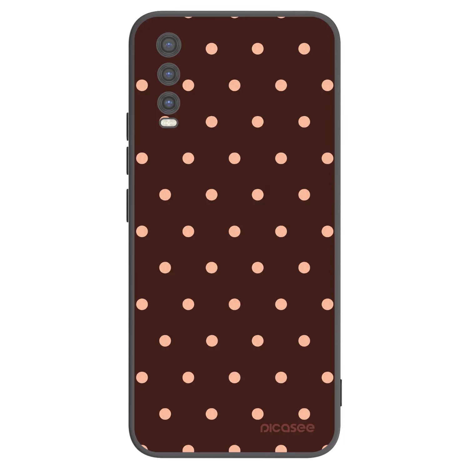 Picasee husă neagră din silicon pentru Vivo Y20s - Peach Dots & Chocolate