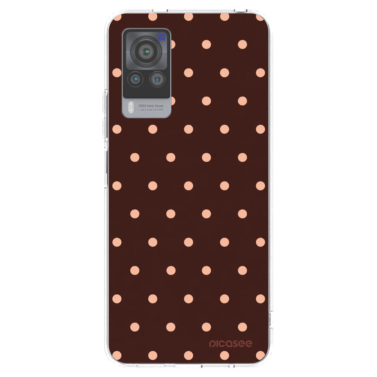 Picasee husă transparentă din silicon pentru Vivo X60 Pro 5G - Peach Dots & Chocolate