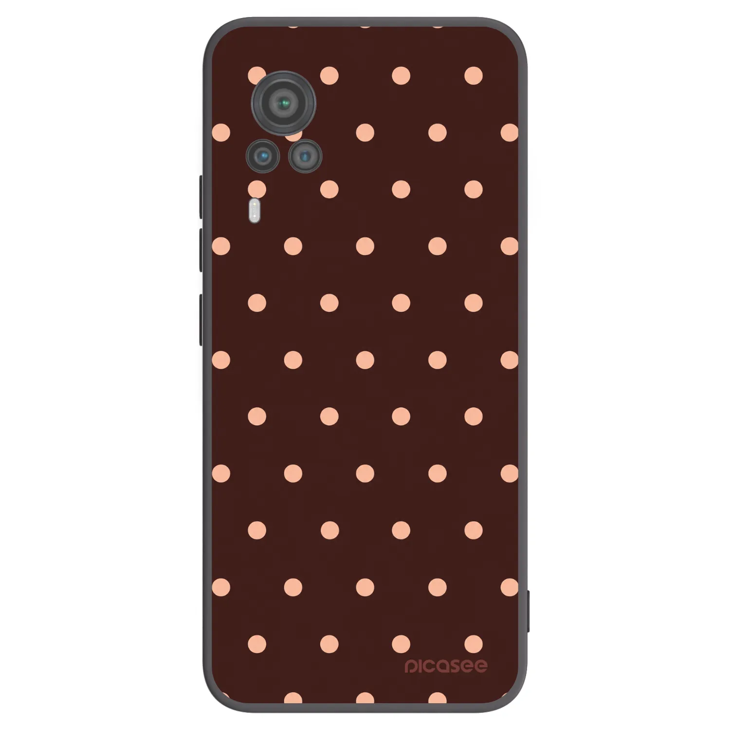 Picasee husă neagră din silicon pentru Vivo X60 Pro 5G - Peach Dots & Chocolate