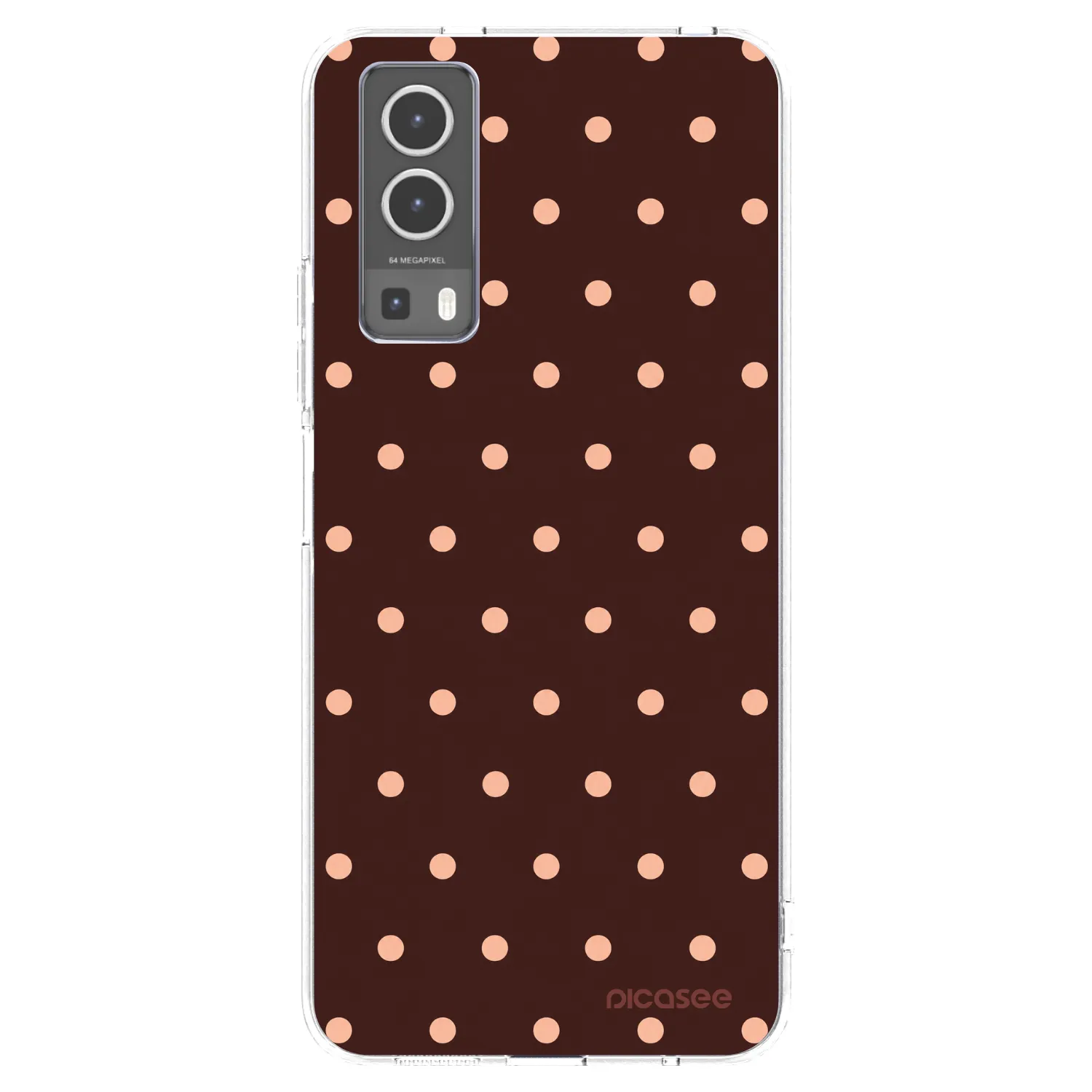 Picasee husă transparentă din silicon pentru Vivo Y72 5G - Peach Dots & Chocolate