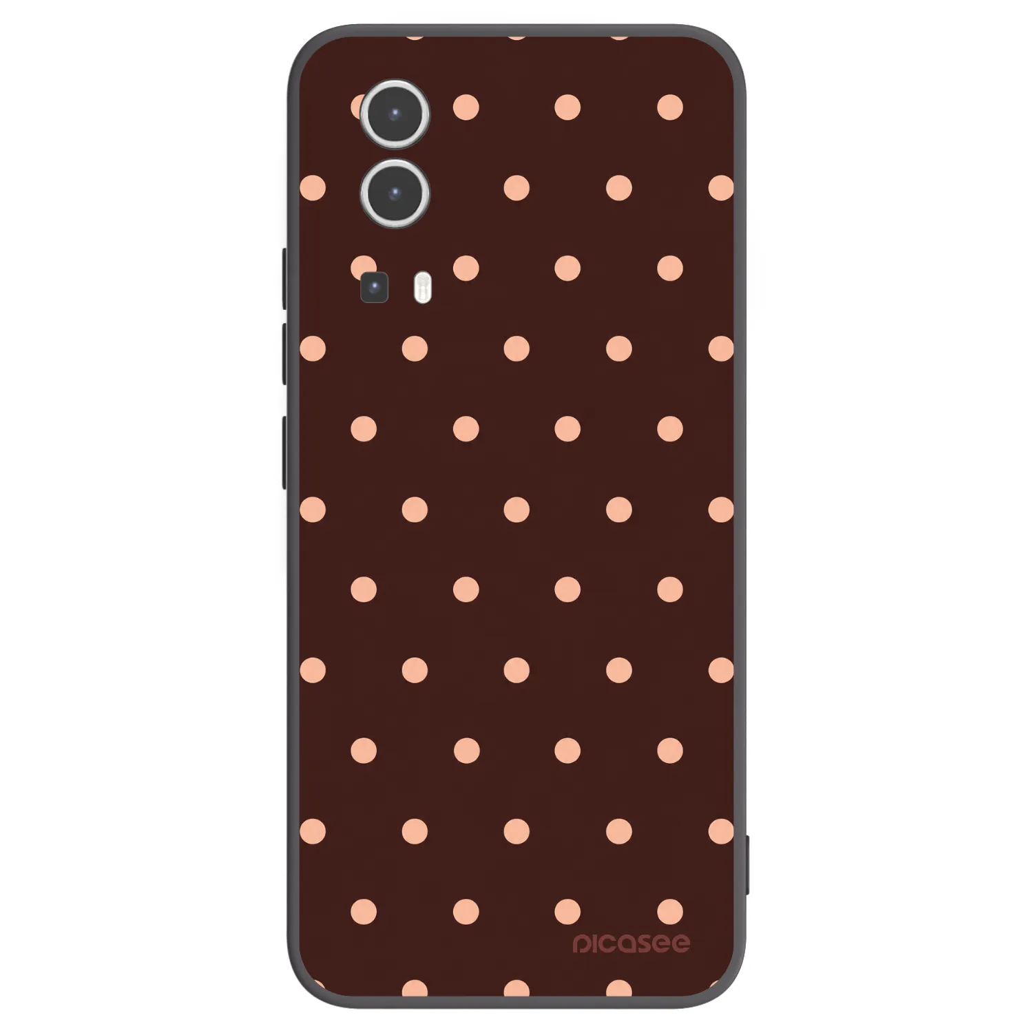 Picasee husă neagră din silicon pentru Vivo Y72 5G - Peach Dots & Chocolate