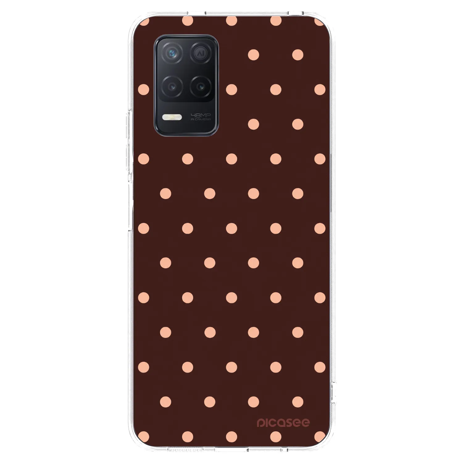Picasee husă transparentă din silicon pentru Realme 8 5G - Peach Dots & Chocolate