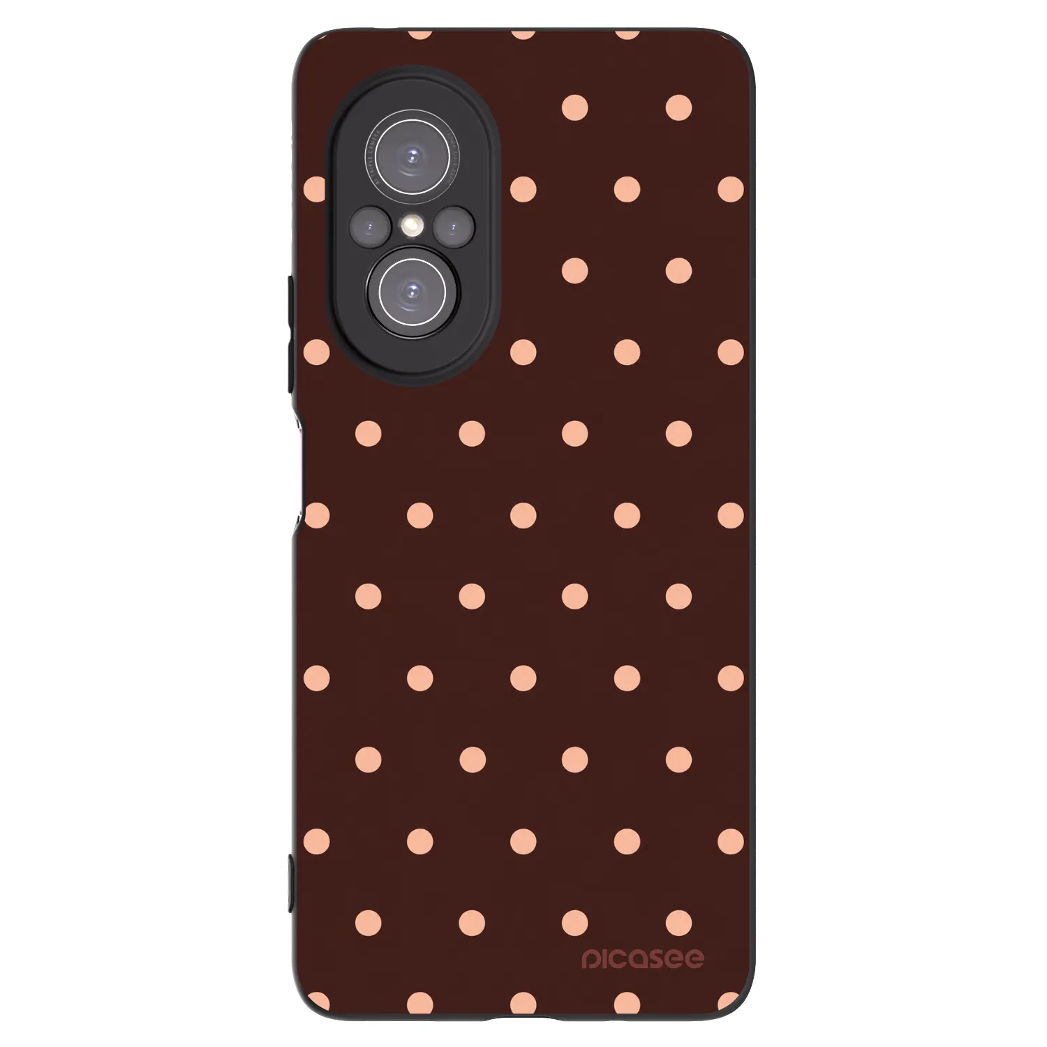 Picasee husă neagră din silicon pentru Huawei Nova 9 SE - Peach Dots & Chocolate