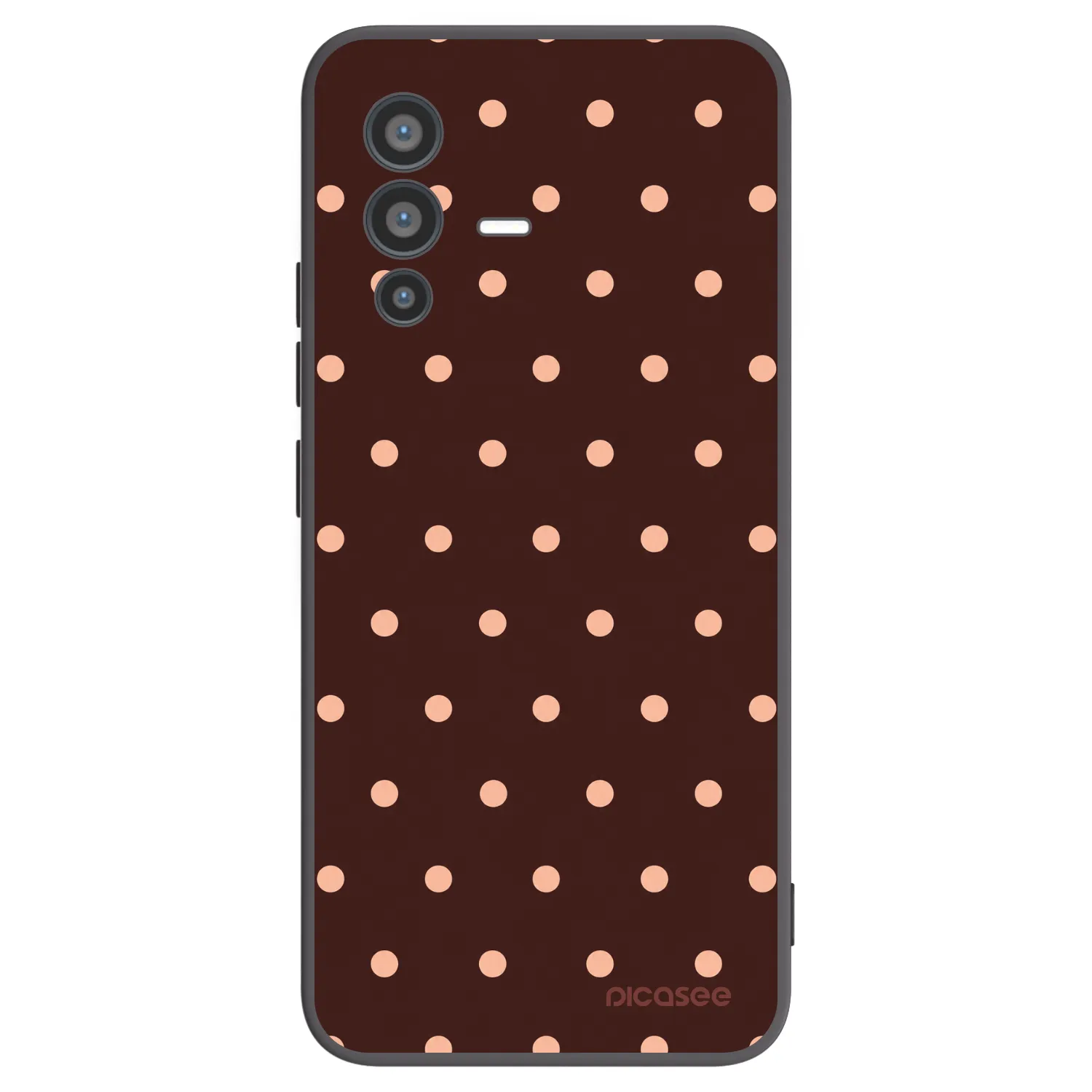 Picasee husă neagră din silicon pentru Vivo V23 5G - Peach Dots & Chocolate