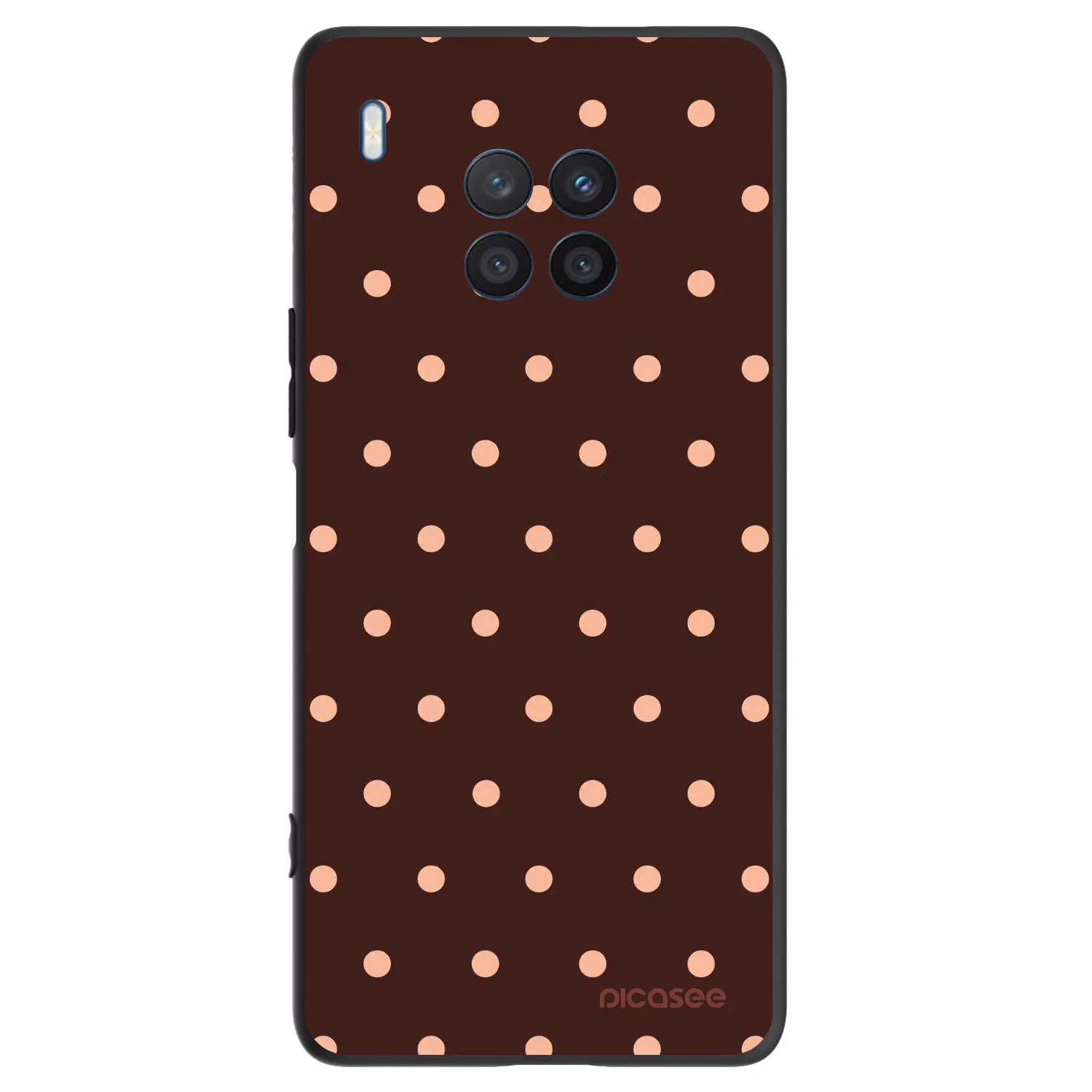Picasee husă neagră din silicon pentru Honor 50 Lite - Peach Dots & Chocolate
