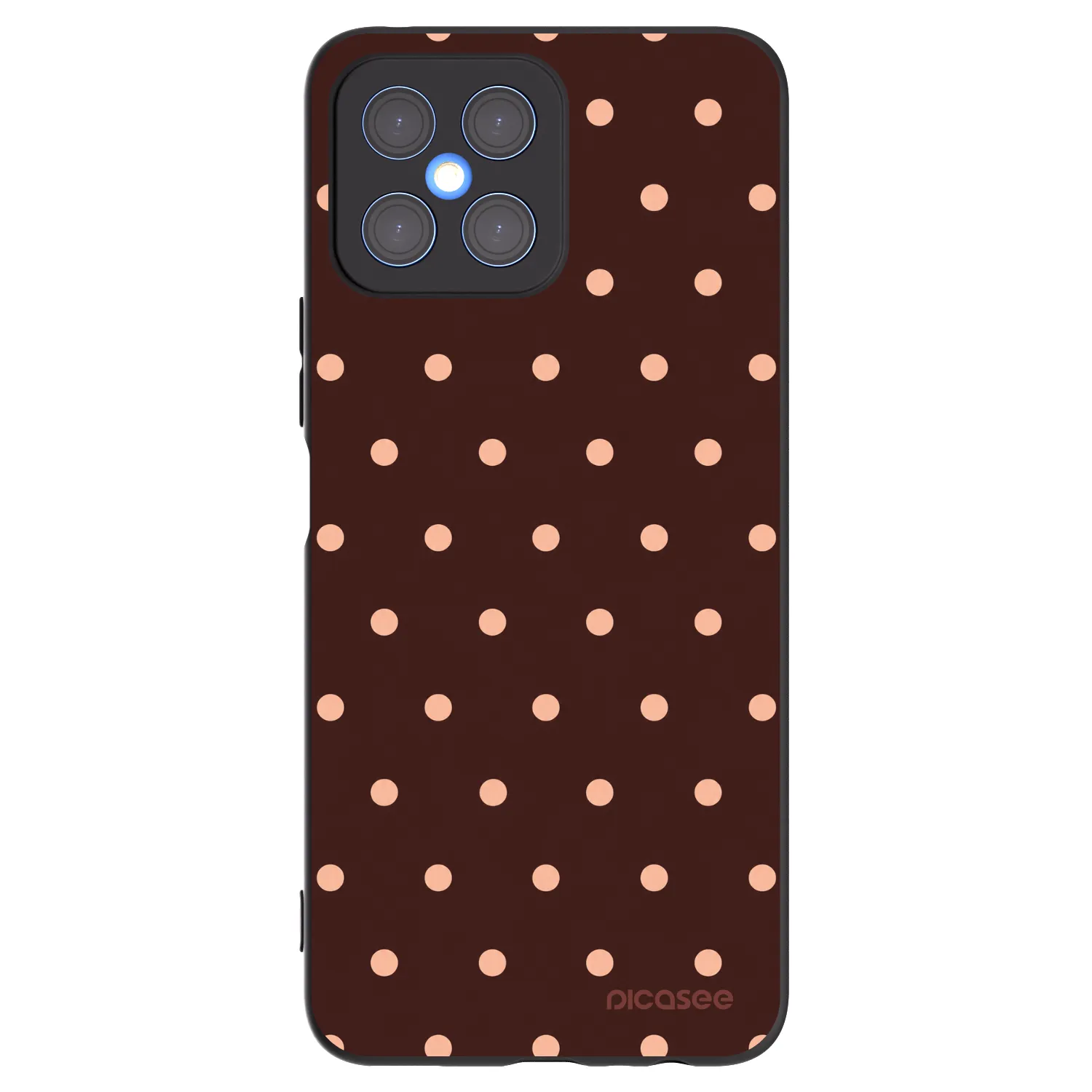 Picasee husă neagră din silicon pentru Honor X8 4G - Peach Dots & Chocolate