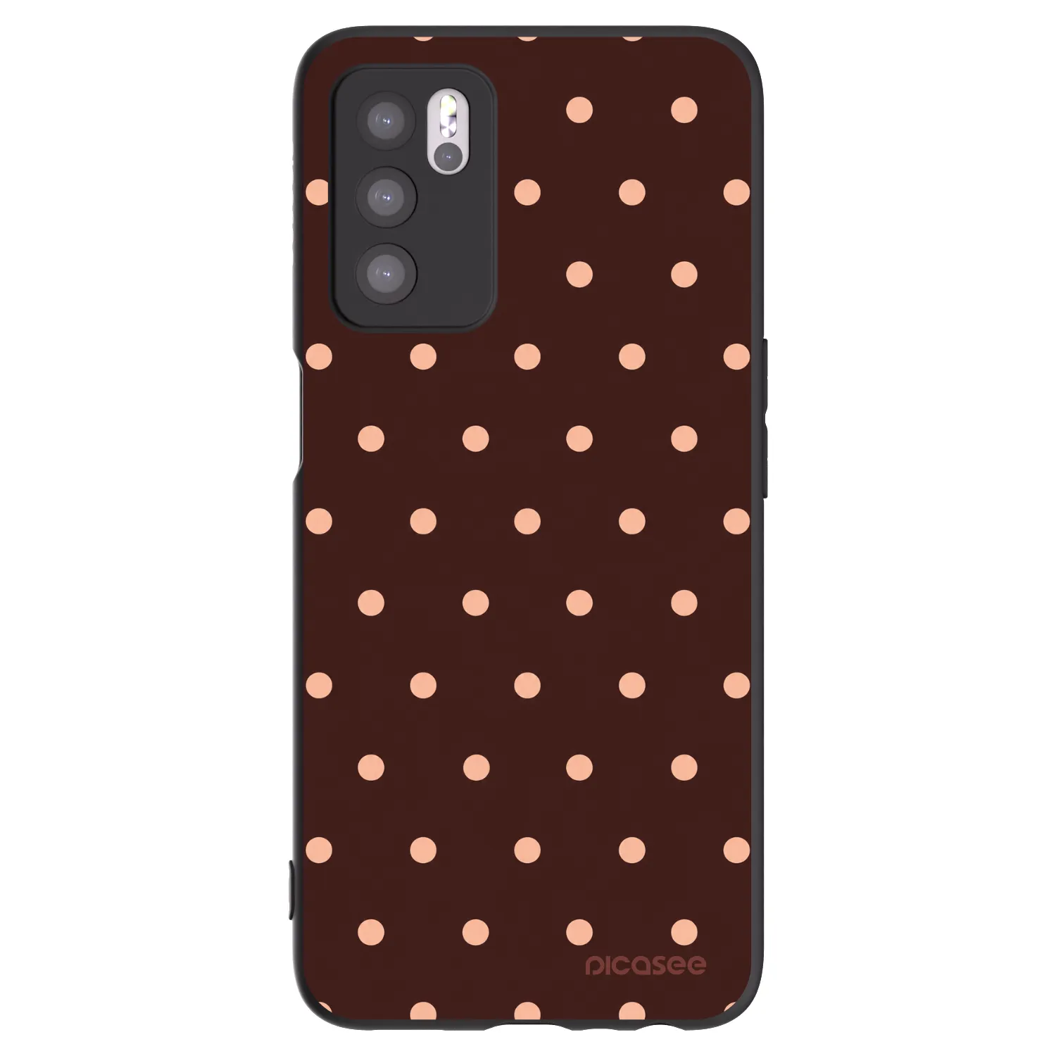 Picasee husă neagră din silicon pentru OPPO A16 - Peach Dots & Chocolate