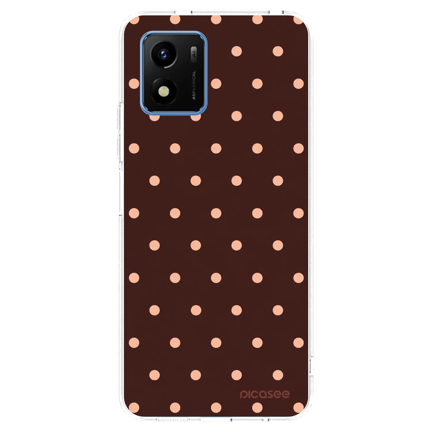 Picasee husă transparentă din silicon pentru Vivo Y01 - Peach Dots & Chocolate