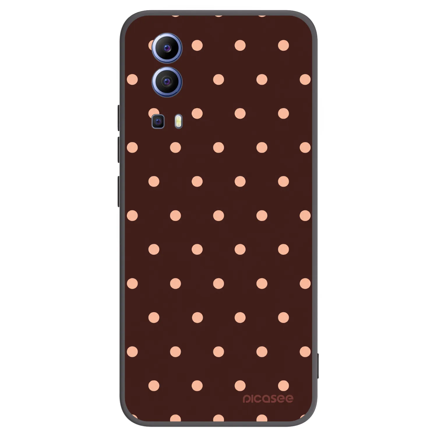 Picasee husă neagră din silicon pentru Vivo Y52 5G - Peach Dots & Chocolate