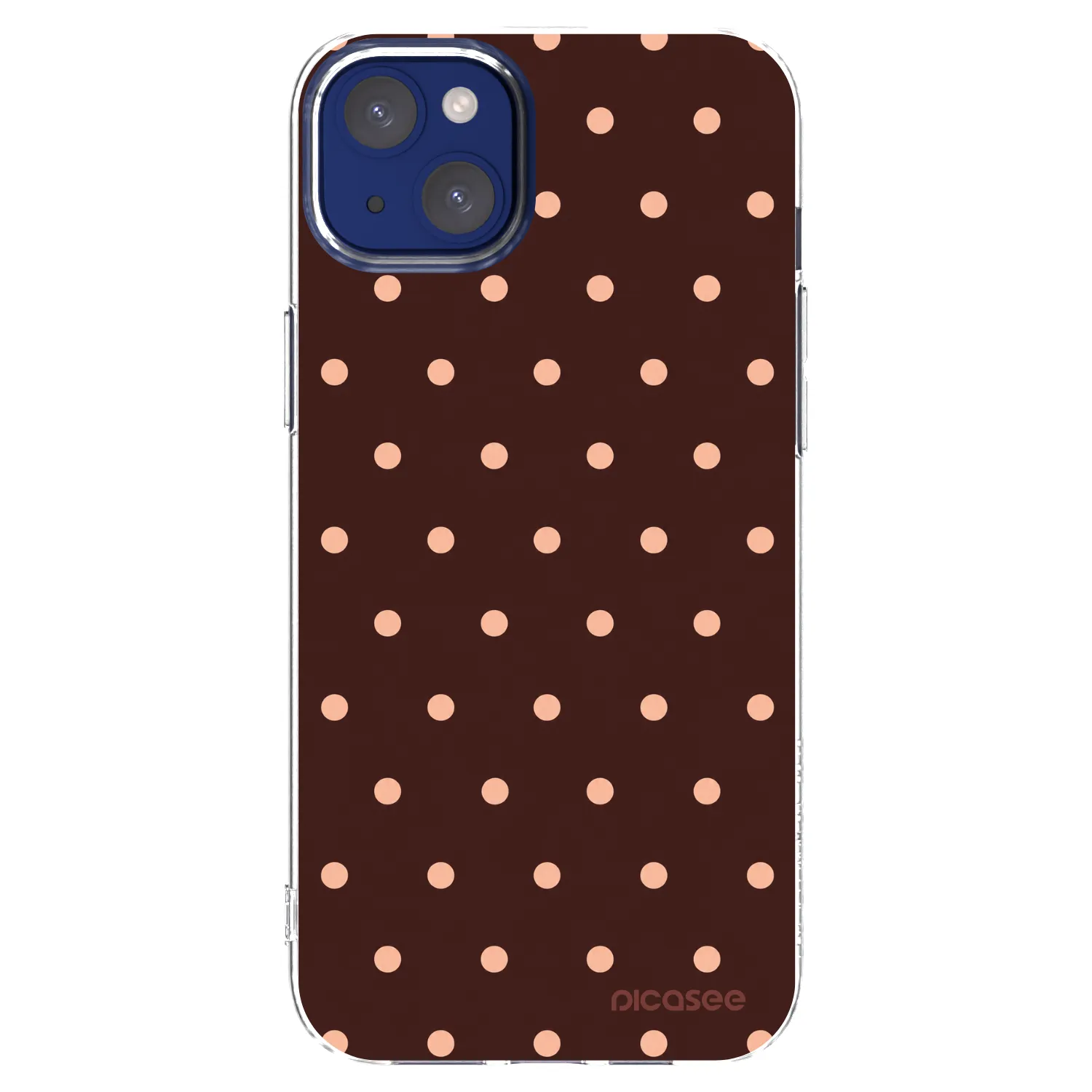 Picasee husă transparentă din silicon pentru Apple iPhone 14 Plus - Peach Dots & Chocolate