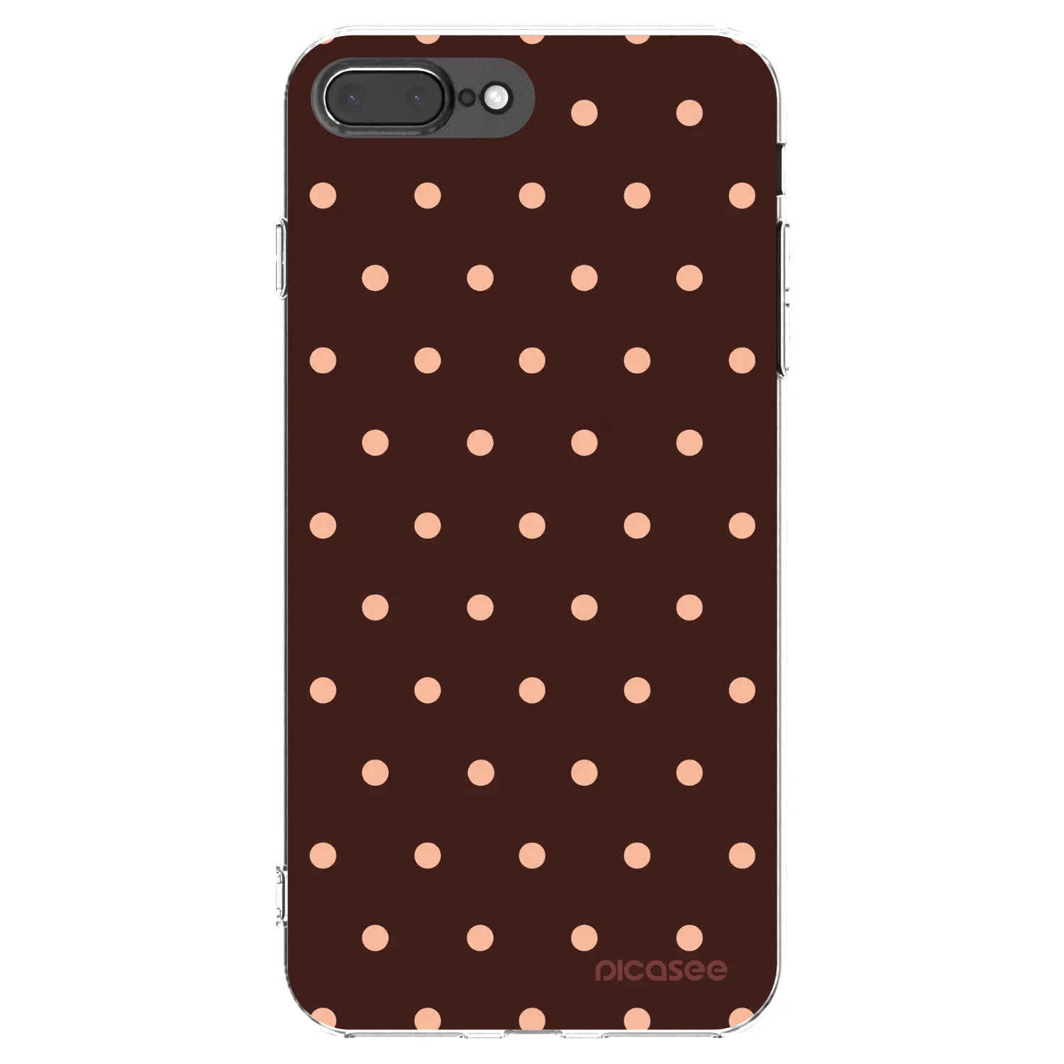 Picasee husă transparentă din silicon pentru Apple iPhone 8 Plus - Peach Dots & Chocolate